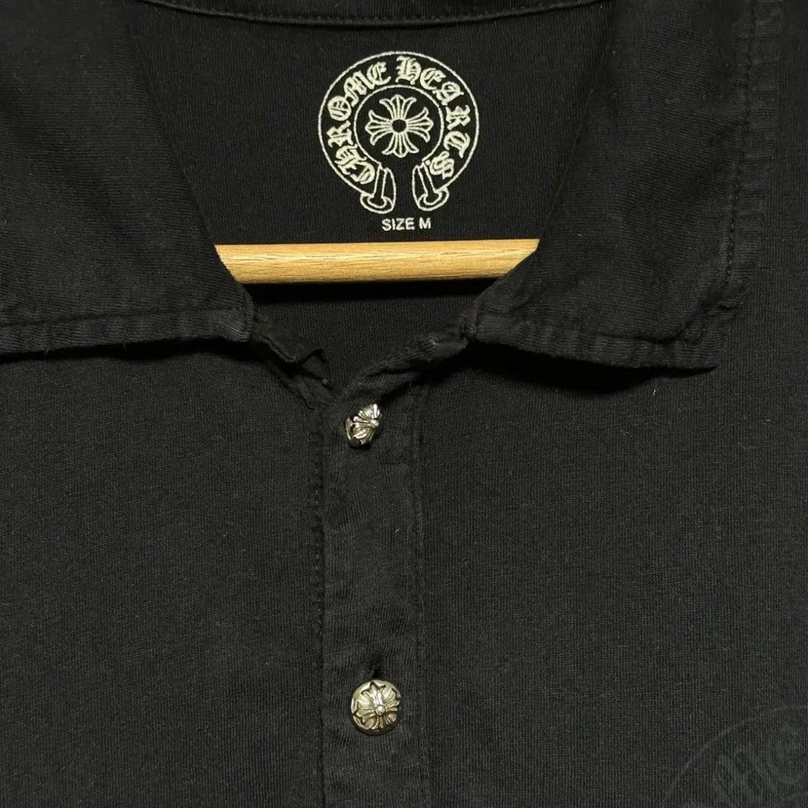 Chrome Hearts Horseshoe Silver Button Polo Tee Size US M / EU 48-50 / 2 - 2 Thumbnail