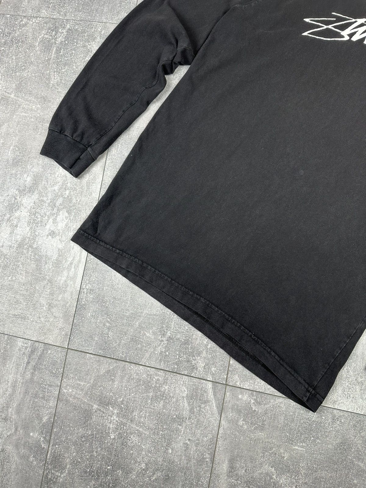 Stussy Stussy Mens Overprint Logo Hooded Long Sleeve Y2K Size US M / EU 48-50 / 2 - 3 Thumbnail