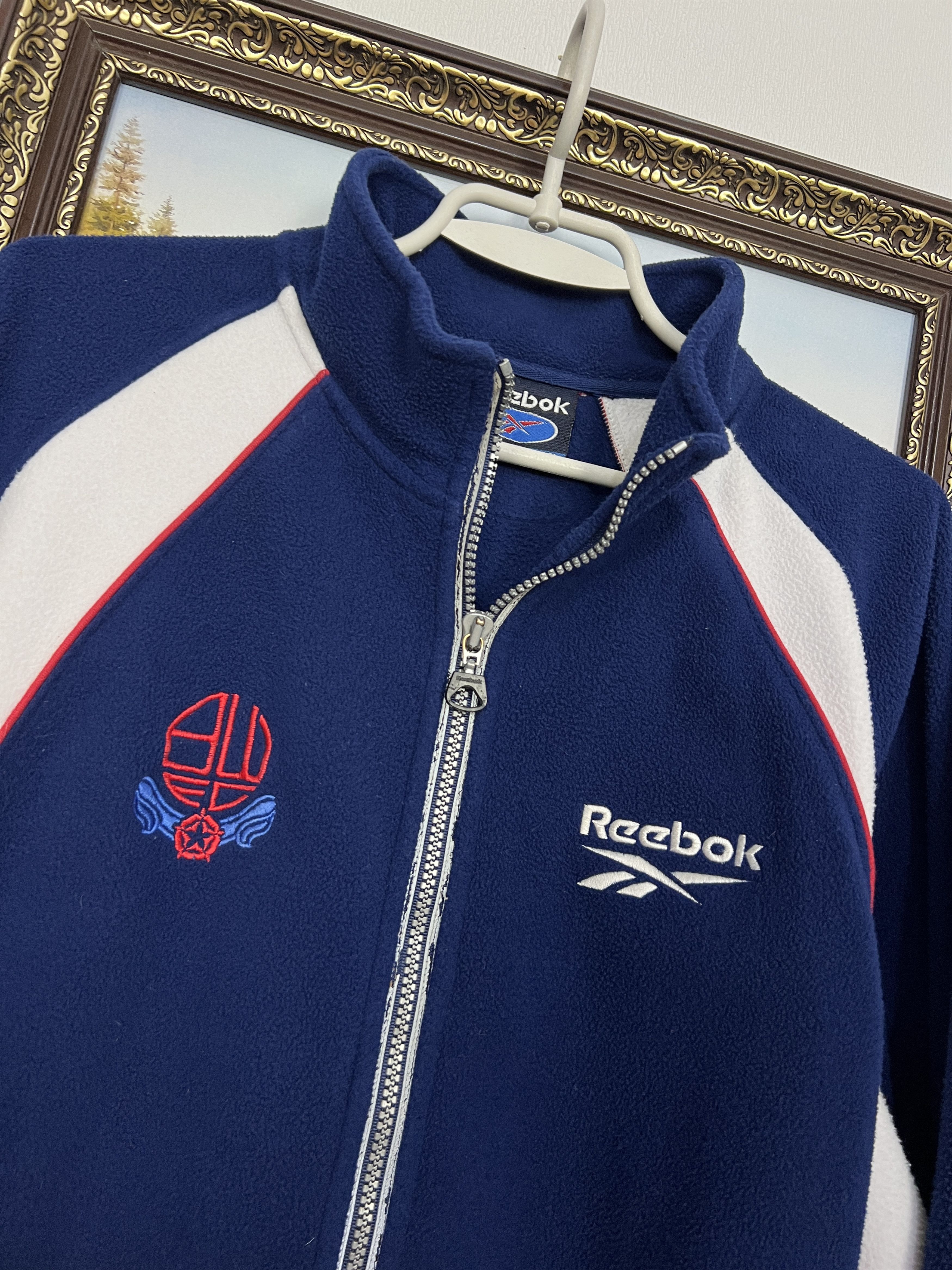 Reebok Vintage Bolton Wanderers Football Blue Fleece Jacket Track Size US M / EU 48-50 / 2 - 3 Thumbnail