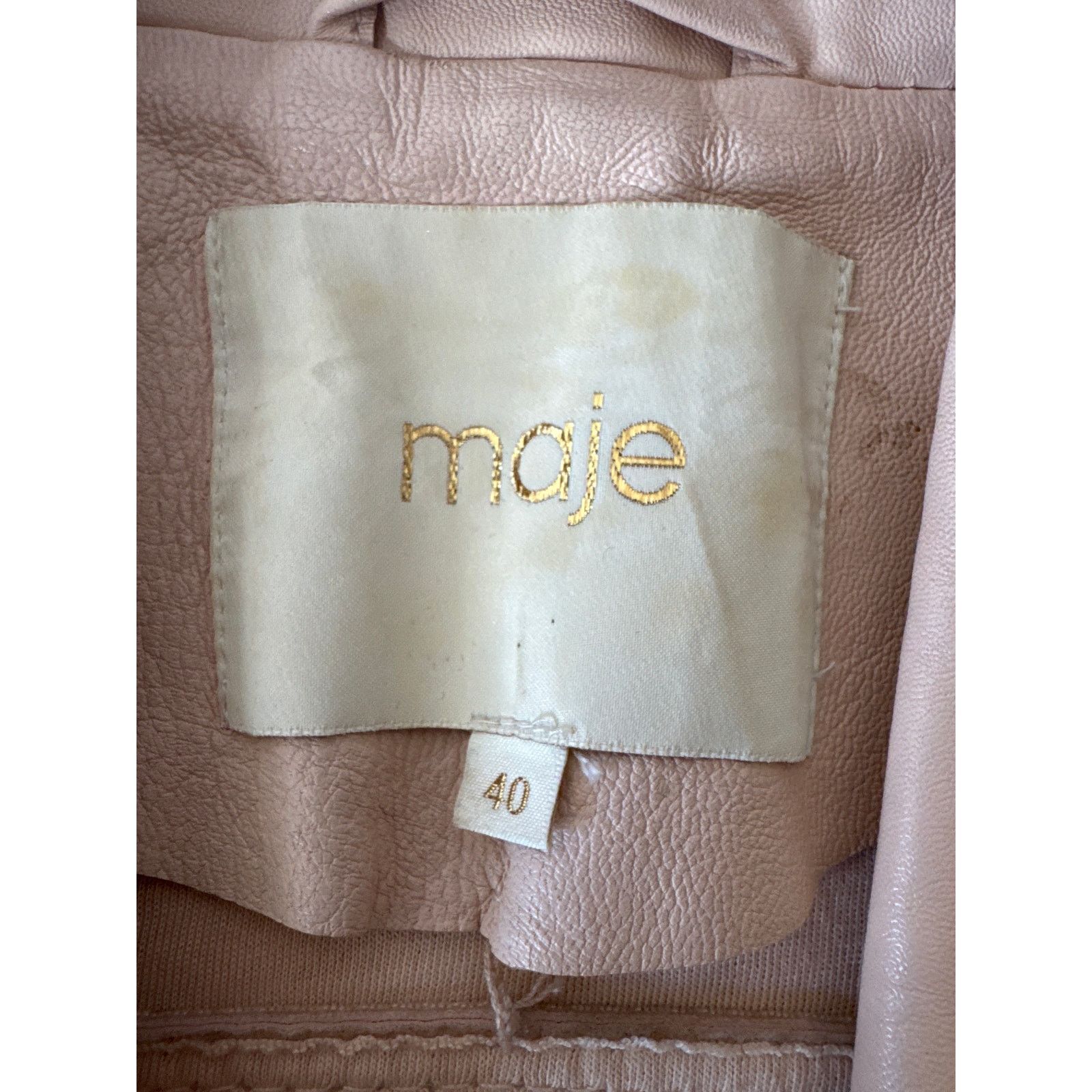 Maje MAJE Leather Moto Jacket Blush Pink Size 40/ Large Size L / US 10 / IT 46 - 8 Thumbnail