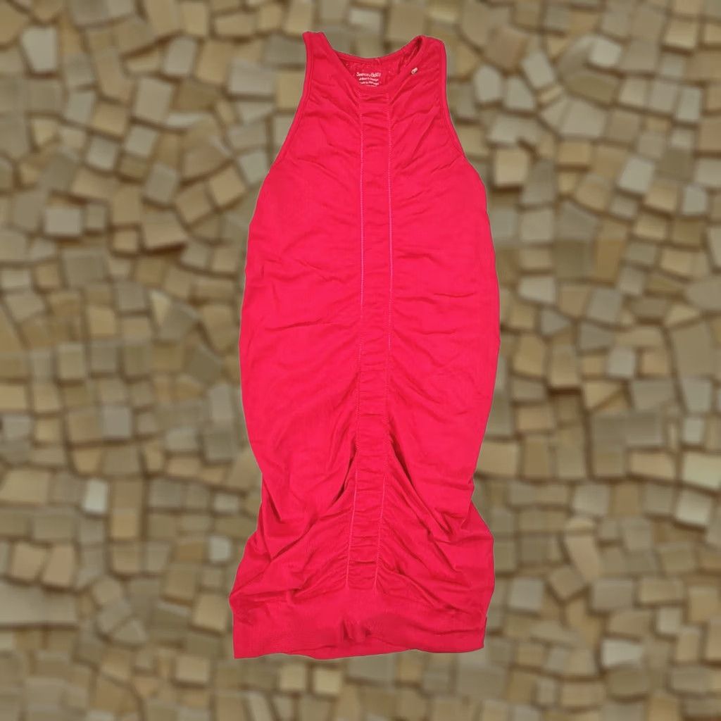 Sweaty Betty Sweaty Betty Dress Womens S Pink Ruffle Slim Fit Stretch Mini Sleeveless Size S / US 4 / IT 40 - 1 Thumbnail