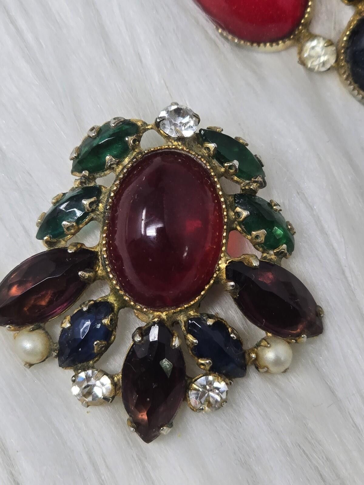 Stephan Schneider Vintage SCHREINER Domed Cabochon Brooch & Earring Set Size ONE SIZE - 2 Thumbnail