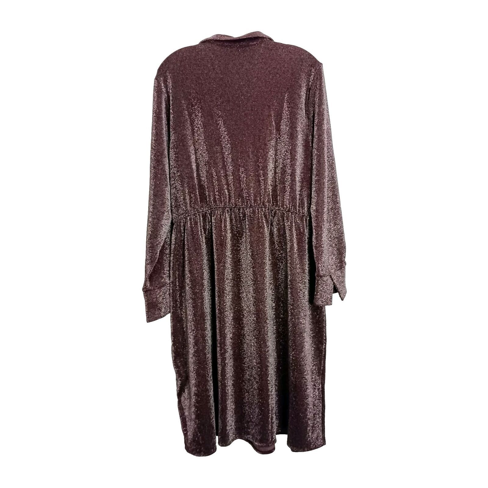 Other Lane Bryant Lurex Faux-Wrap Dress Plus 22 Cranberry Sparkle Size 3XL / US 20-22 - 7 Thumbnail