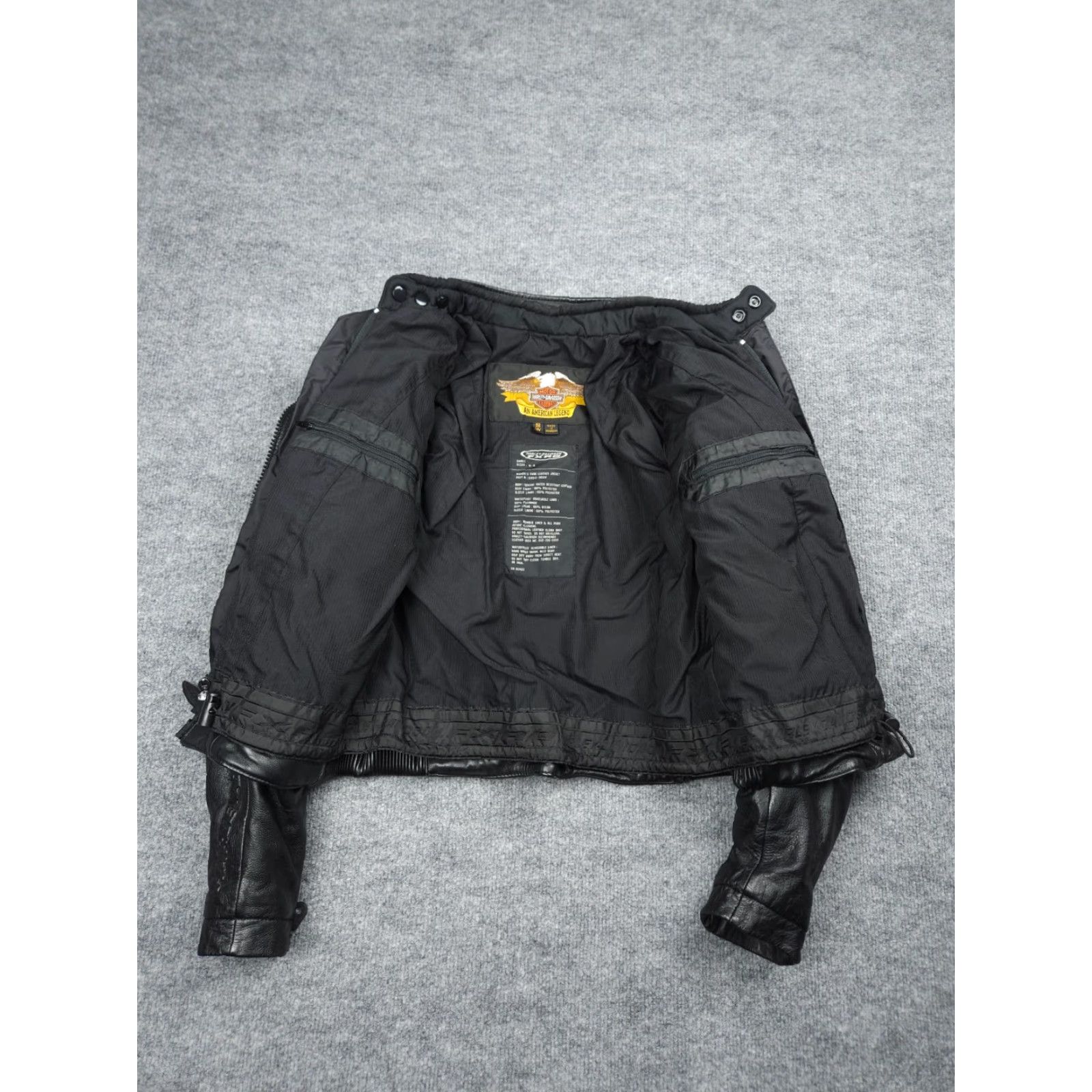 Harley Davidson Harley-Davidson FXRG Leather Jacket Women's Small Black Padded Motorcycle Zipped Pockets FXRG Size S / US 4 / IT 40 - 7 Thumbnail