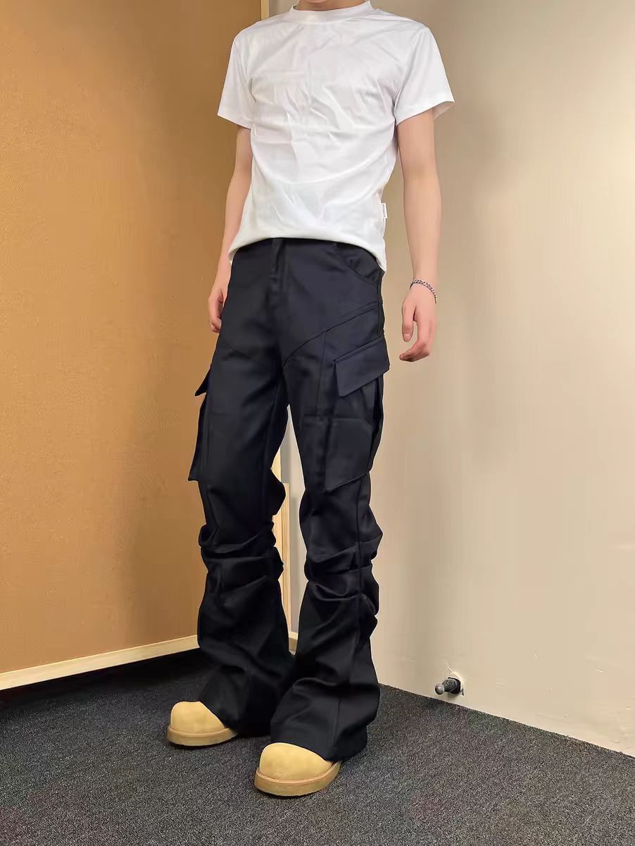 Japanese Brand × Vintage Street Y2K Pleated Micro Flare Work Casual Pants Size US 32 / EU 48 - 2 Thumbnail