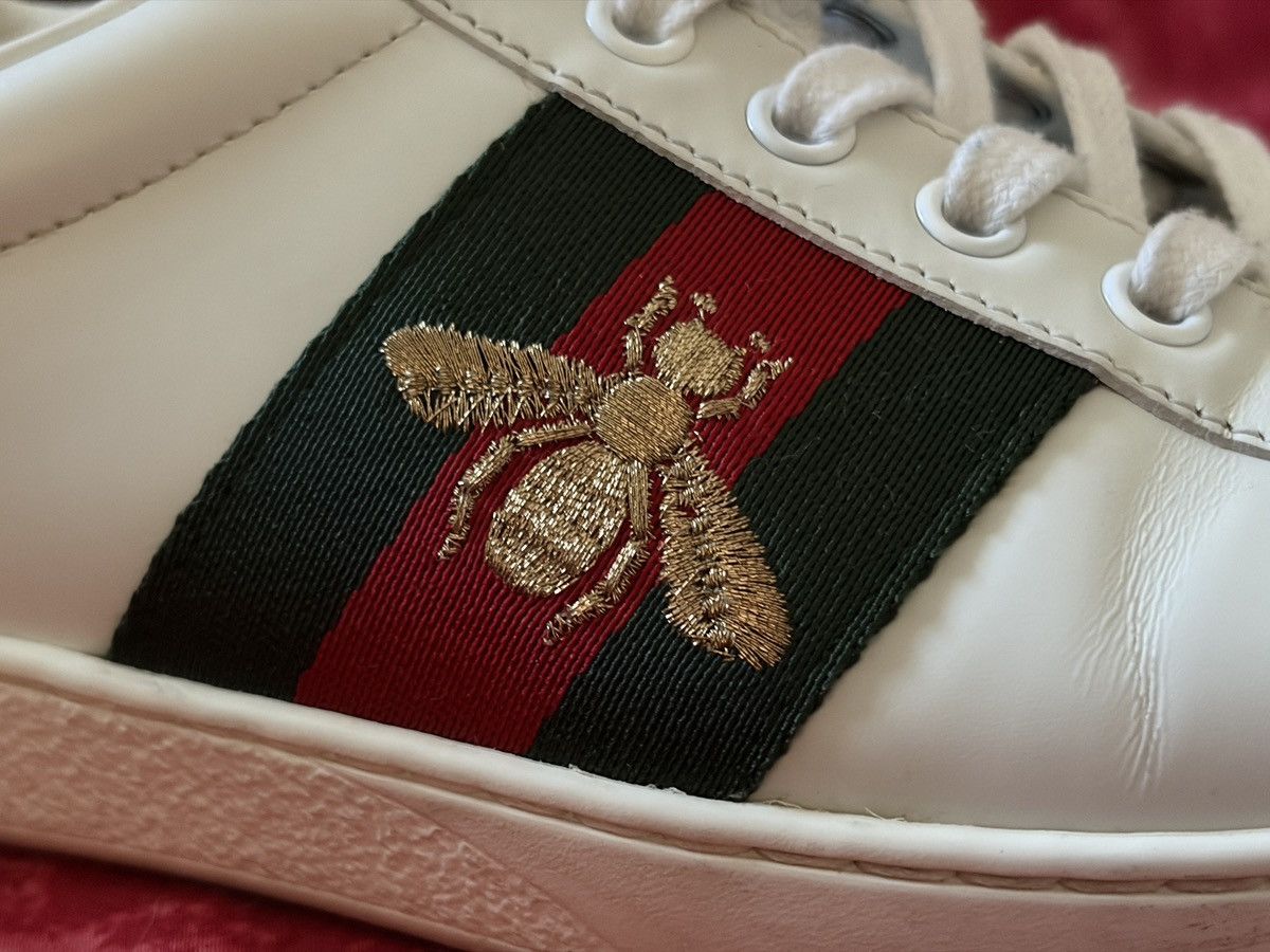 Gucci Gucci Ace Bee Embroidery Sneakers White Size US 7.5 / EU 40-41 - 9 Thumbnail