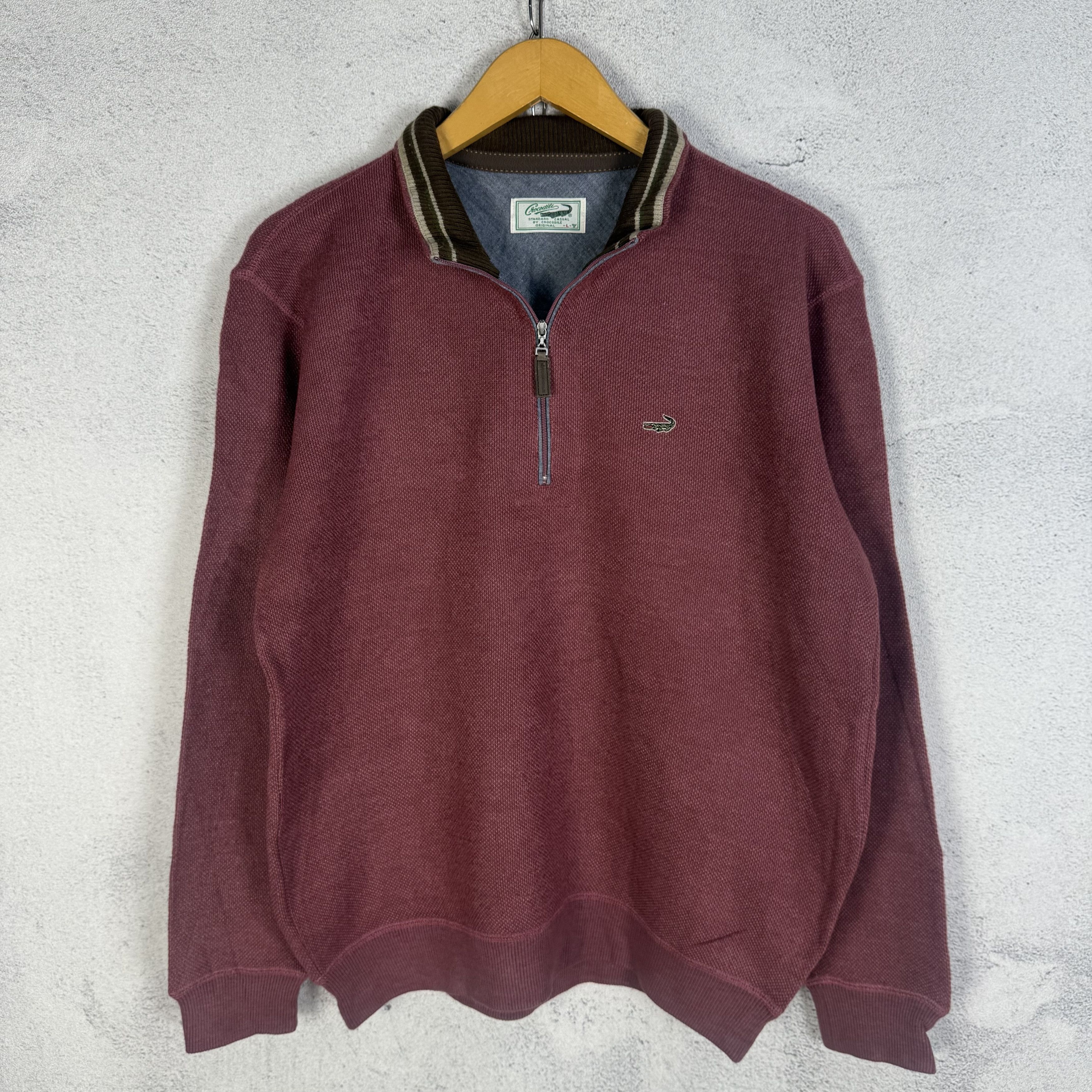 Vintage Vintage 90s Crocodile Halfzip Sweatshirt Crewneck Size US M / EU 48-50 / 2 - 2 Thumbnail