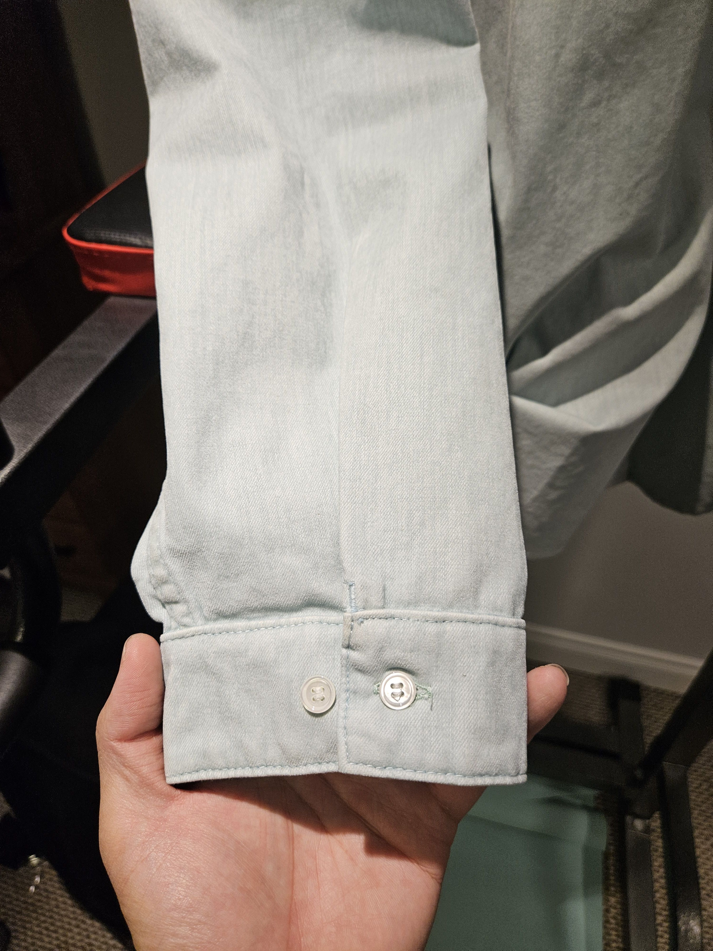 Marni (CLEAN OUT) Marni Flocked Denim Overshirt 'Aquamarine' XL Size US XL / EU 56 / 4 - 9 Thumbnail
