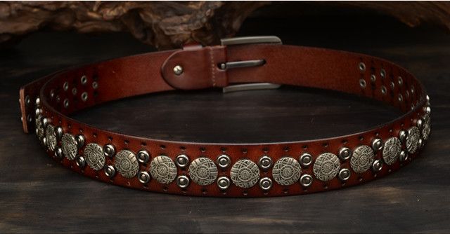 Japanese Brand × Vintage Men heavy rivet belt Size ONE SIZE - 2 Thumbnail