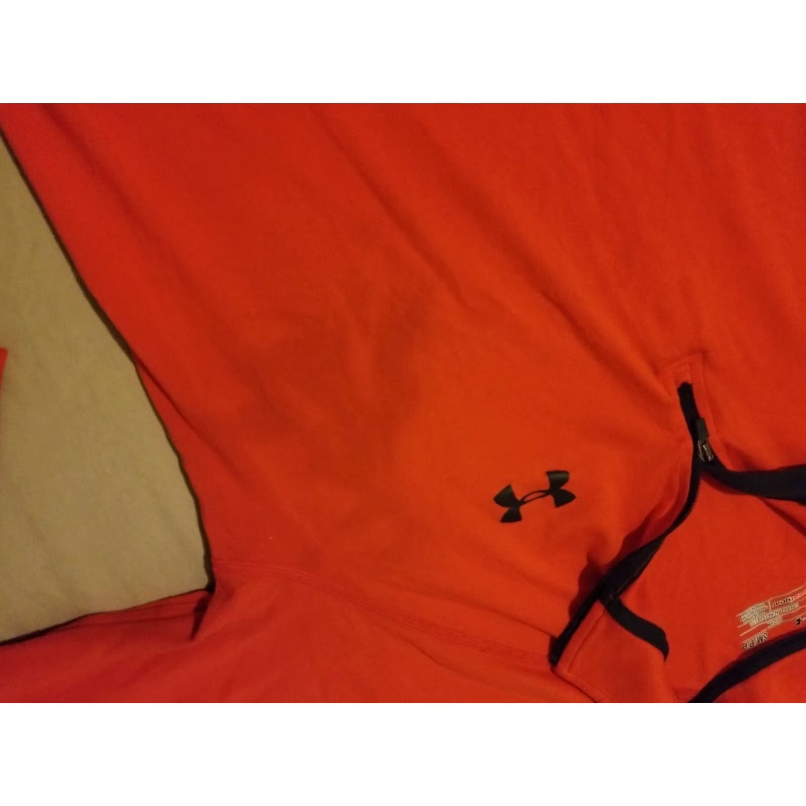 Under Armour Under Armour Mens Shirt S Small Orange Half Zip Athletic Gym Workout T-Shirt Reg Zip Size US S / EU 44-46 / 1 - 2 Thumbnail