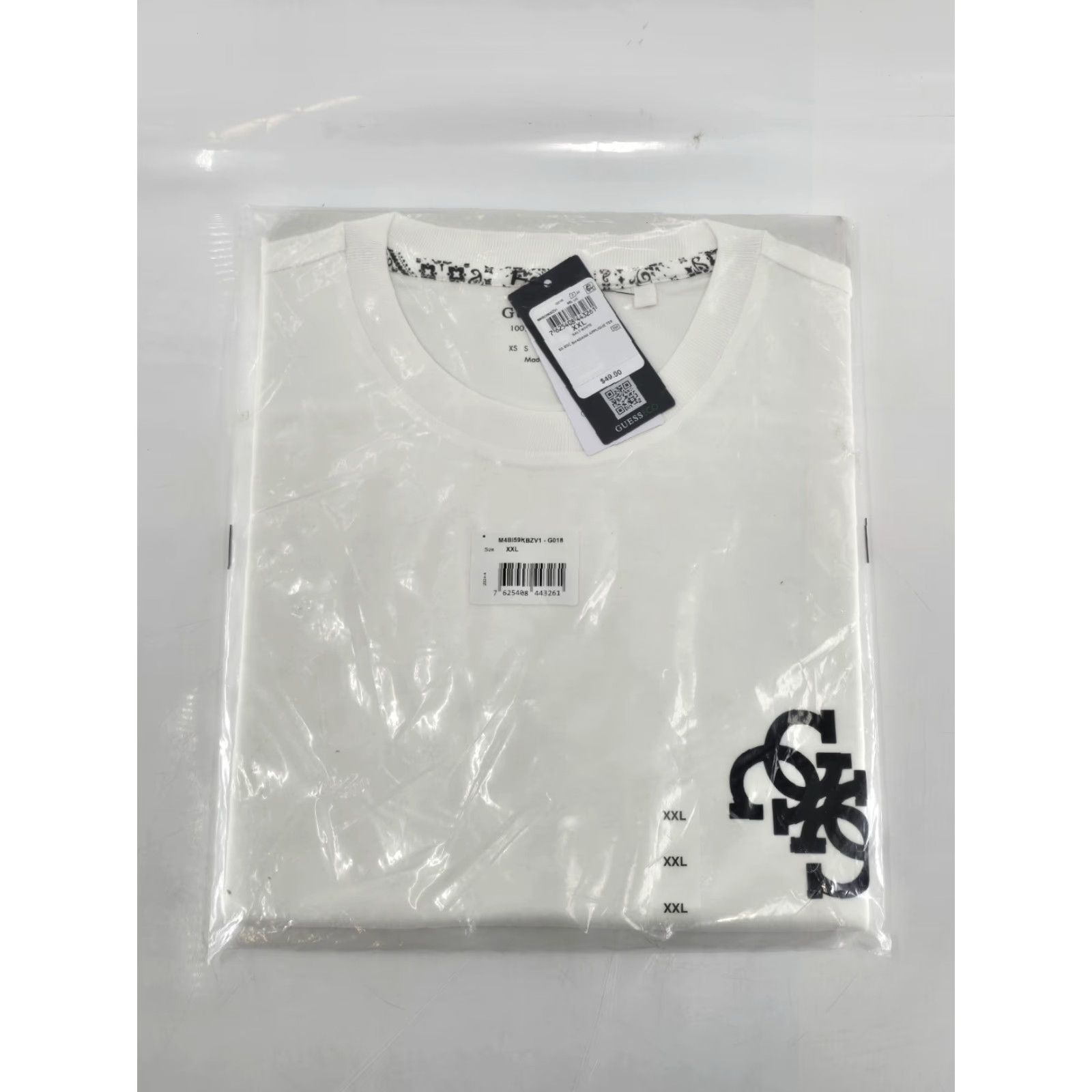 Guess Guess Shirt Mens XXL White/Black NWT Eco Bandana Applique T-Shirt Colorful 2XL Spring Summer Fashion Size US XXL / EU 58 / 5 - 3 Thumbnail