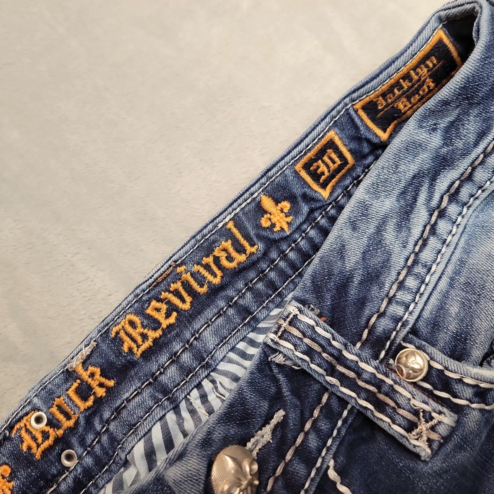 Denime VINTAGE Rock & Roll Cowboy Jeans Womens 30 Blue Denim Jacklyn Bootcut Faded Thick Stitch Size 30" / US 8 / IT 44 - 7 Thumbnail