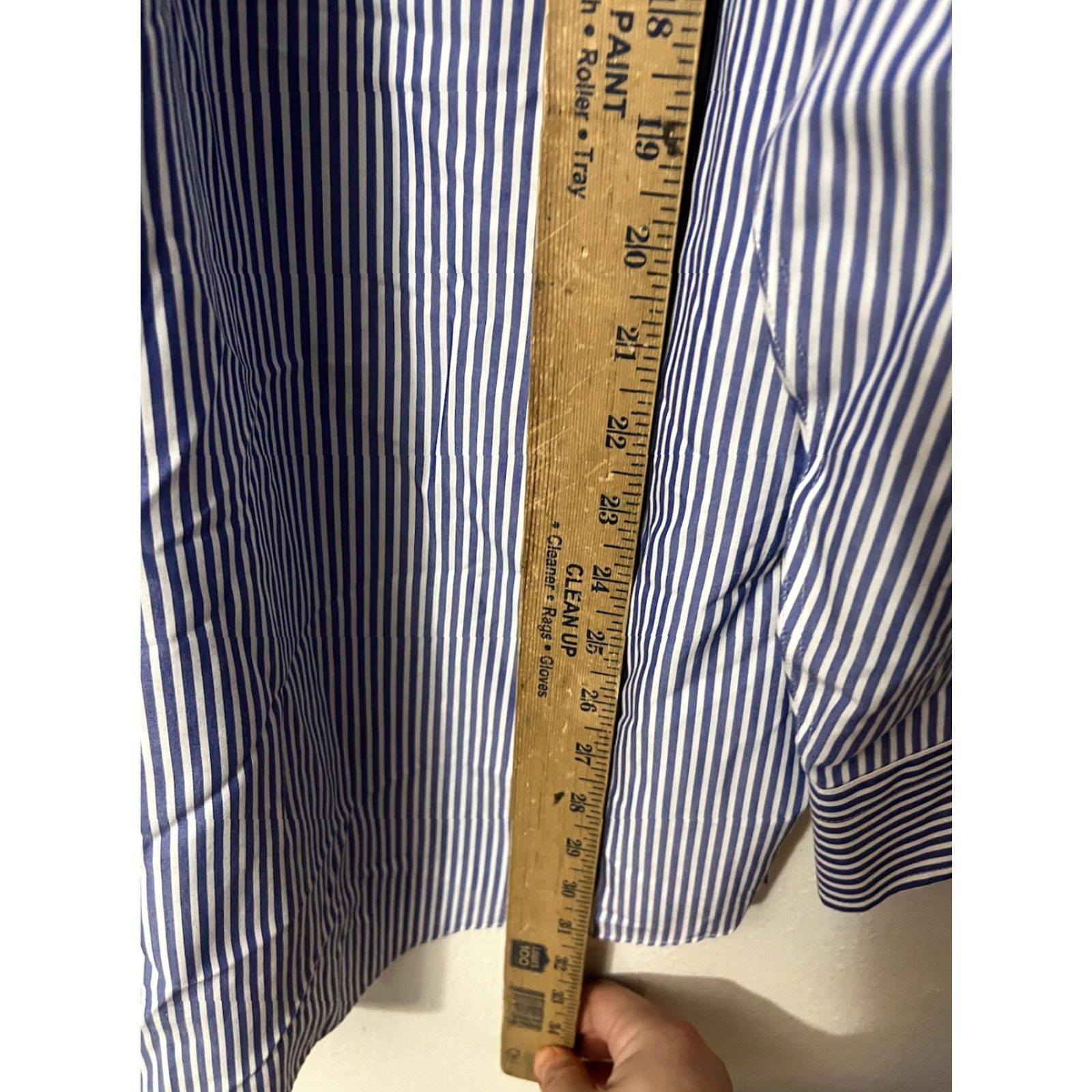 Jos. A. Bank VINTAGE Jos. A. Bank Button-Up Shirt Men 17-33 Blue Striped Long Sleeve Travel Workwear Cotton, 2000s Era, Mens Size US XL / EU 56 / 4 - 4 Thumbnail