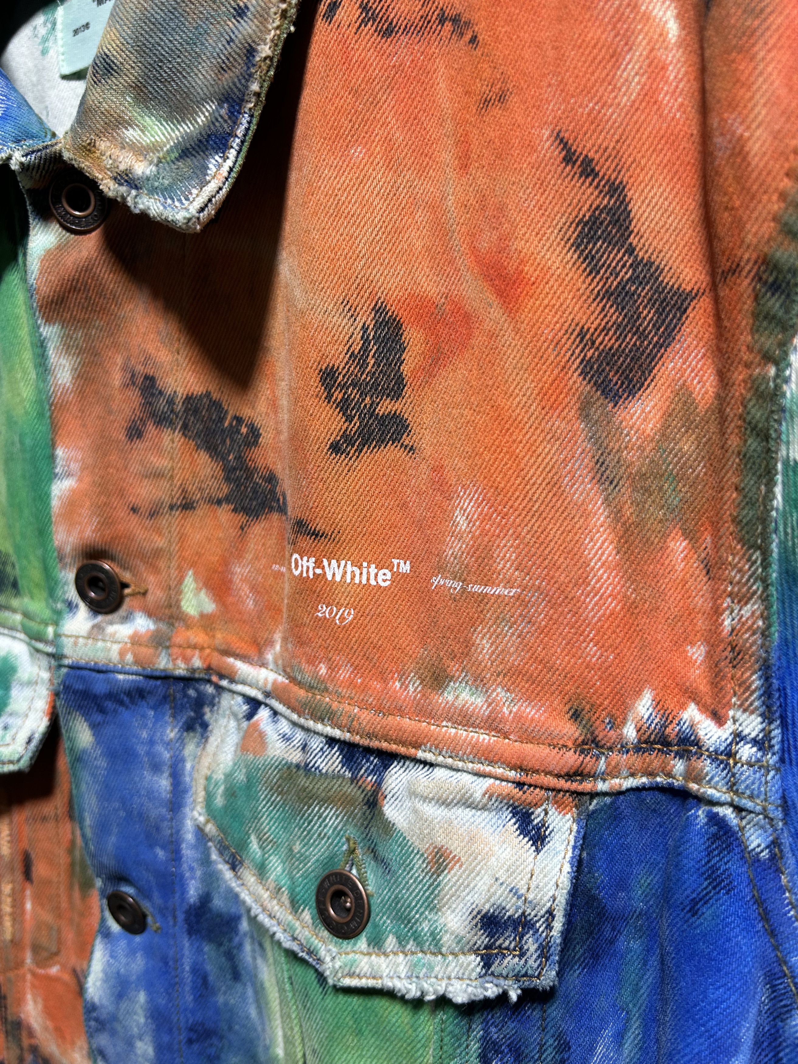 Off-White Off-White Painted Distressed Denim Jacket Size US L / EU 52-54 / 3 - 3 Thumbnail