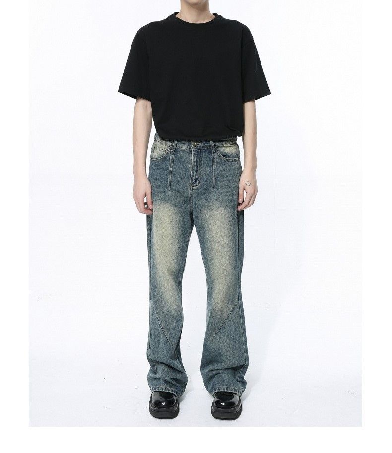 image of Blue Wash Flared Denim Jeans, Men's (Size 28)
