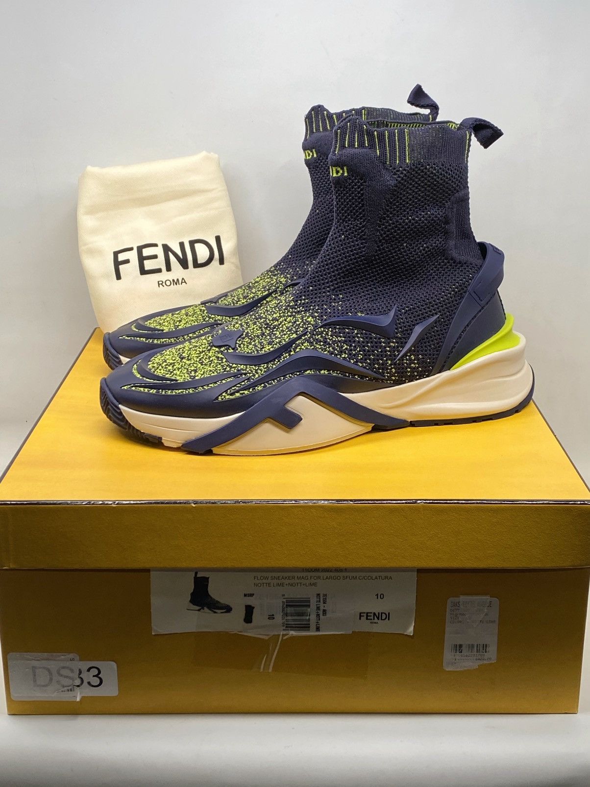 Fendi Fendi Men’s Knit Sock Sneakers size 10 Size US 10 / EU 43 - 13 Thumbnail