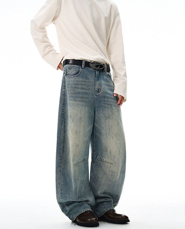 Japanese Brand American-style baggy retro wide-leg curved jeans Size US 32 / EU 48 - 2 Thumbnail