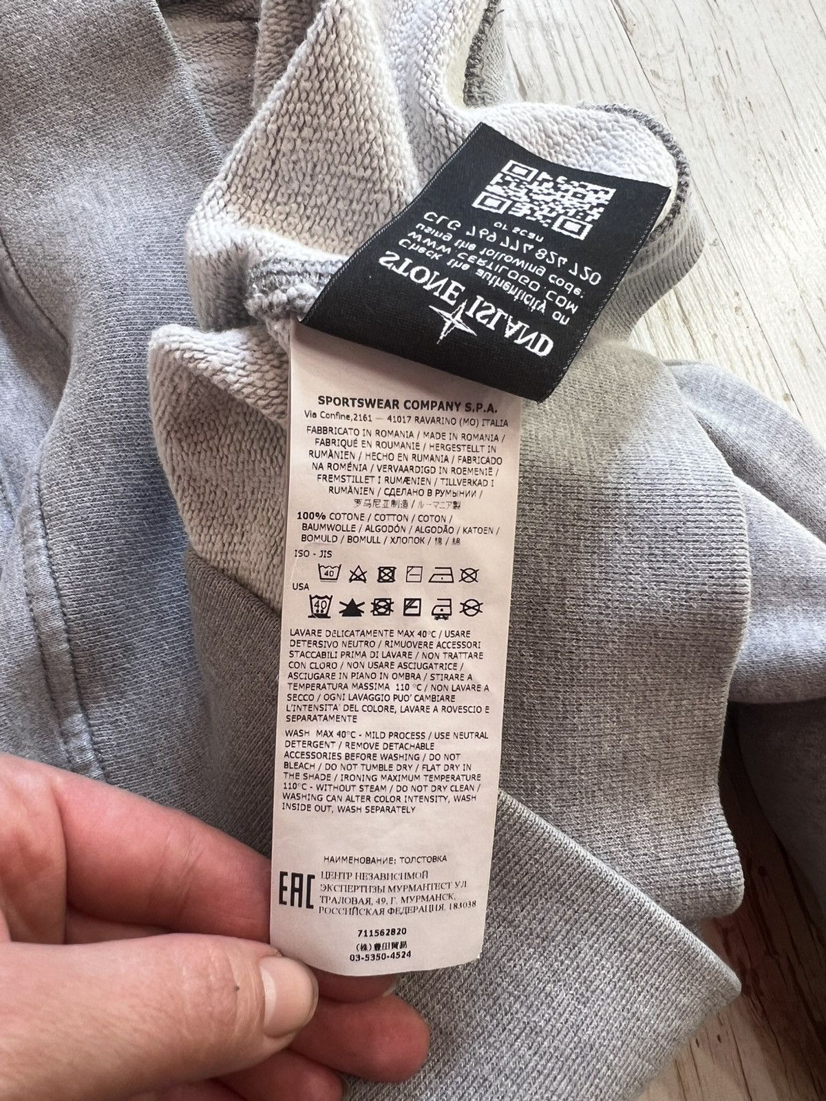 Stone Island Stone Island Grey Hoodie Size M Compass Patch Size US M / EU 48-50 / 2 - 12 Thumbnail