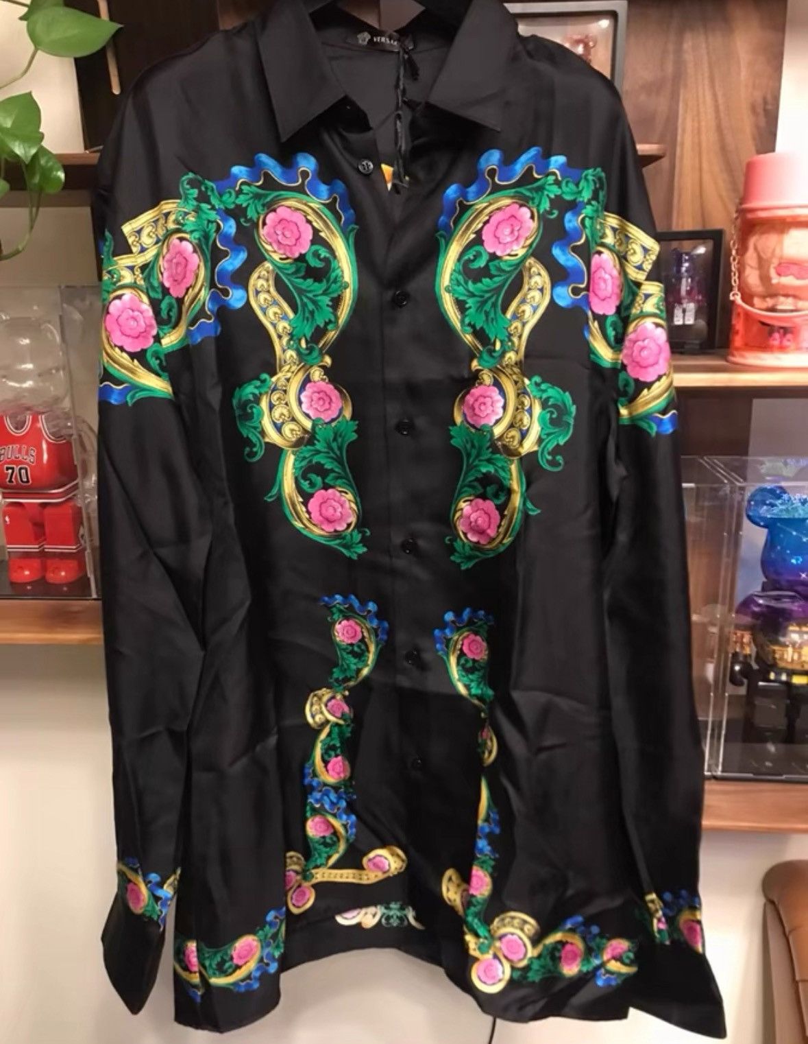 Versace Versace Mulberry silk printed shirt Size US L / EU 52-54 / 3 - 1 Thumbnail