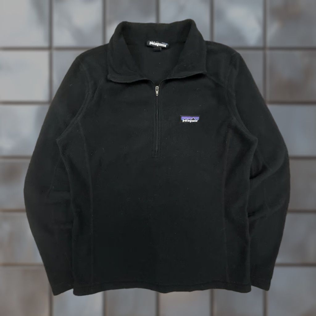 Patagonia Patagonia Fleece Pullover Womens Small Black 1/4 Zip Mock Neck MID-LENGTH Jacket" Size S / US 4 / IT 40 - 1 Thumbnail