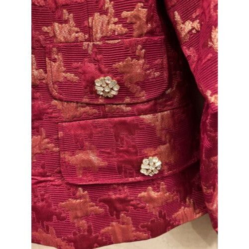 Christian Lacroix Christian Lacroix LUXE Auth 12 US 40 EU Red Gold Brocade Sui Size XL / US 12-14 / IT 48-50 - 4 Thumbnail