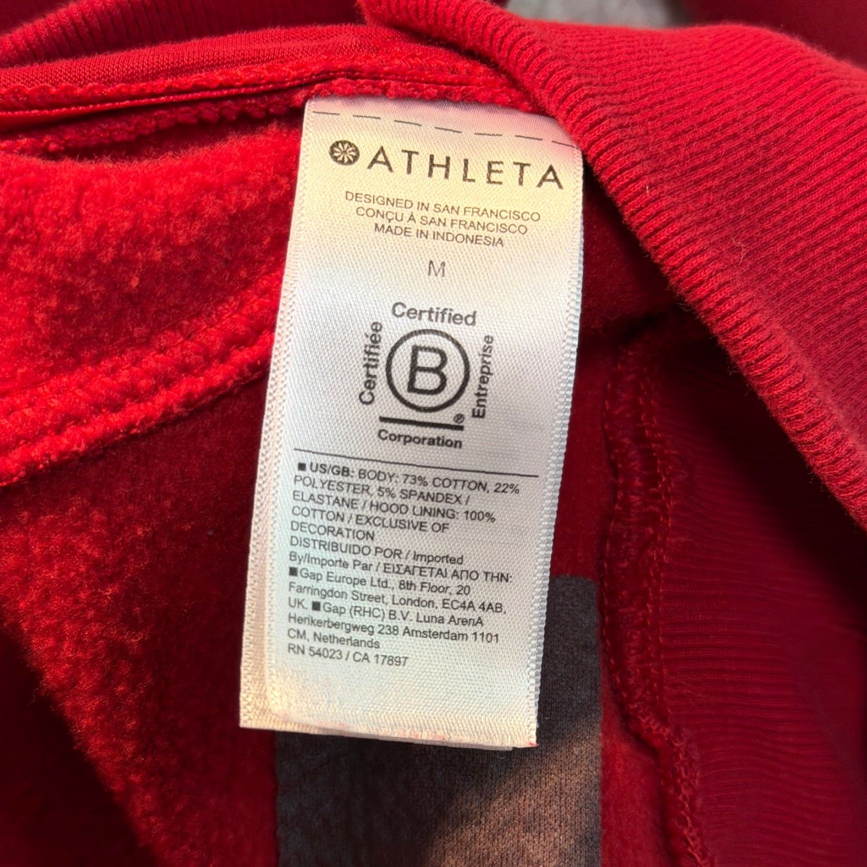 Athleta Athleta Sweatshirt Womens M Red Pullover Hoodie Fleece Retroplush Revive Casual Activewear Size M / US 6-8 / IT 42-44 - 4 Thumbnail