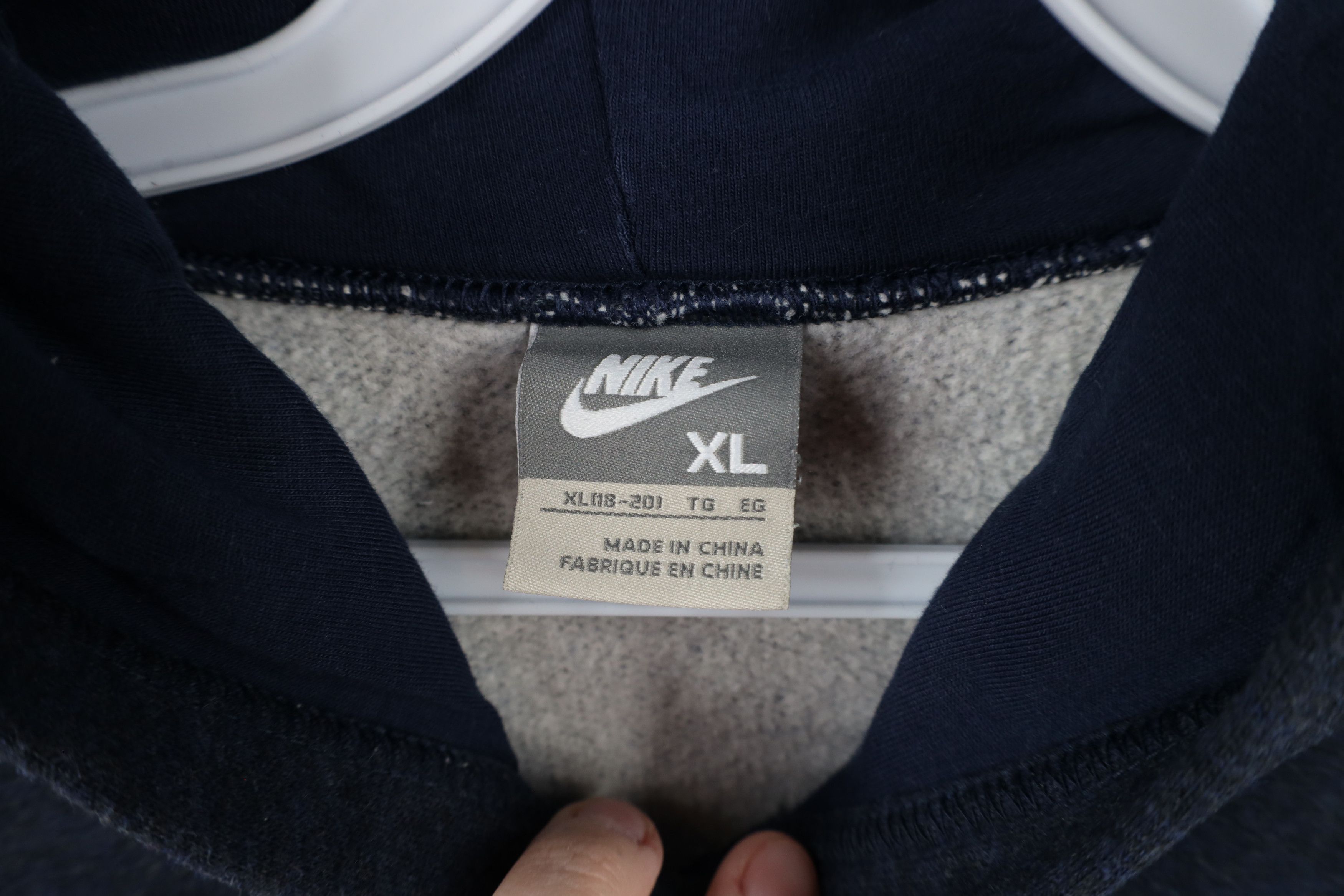 Nike × Vintage Vintage Y2K Nike Travis Scott Big Swoosh Patch Hoodie Blue Size XL / US 12-14 / IT 48-50 - 5 Thumbnail