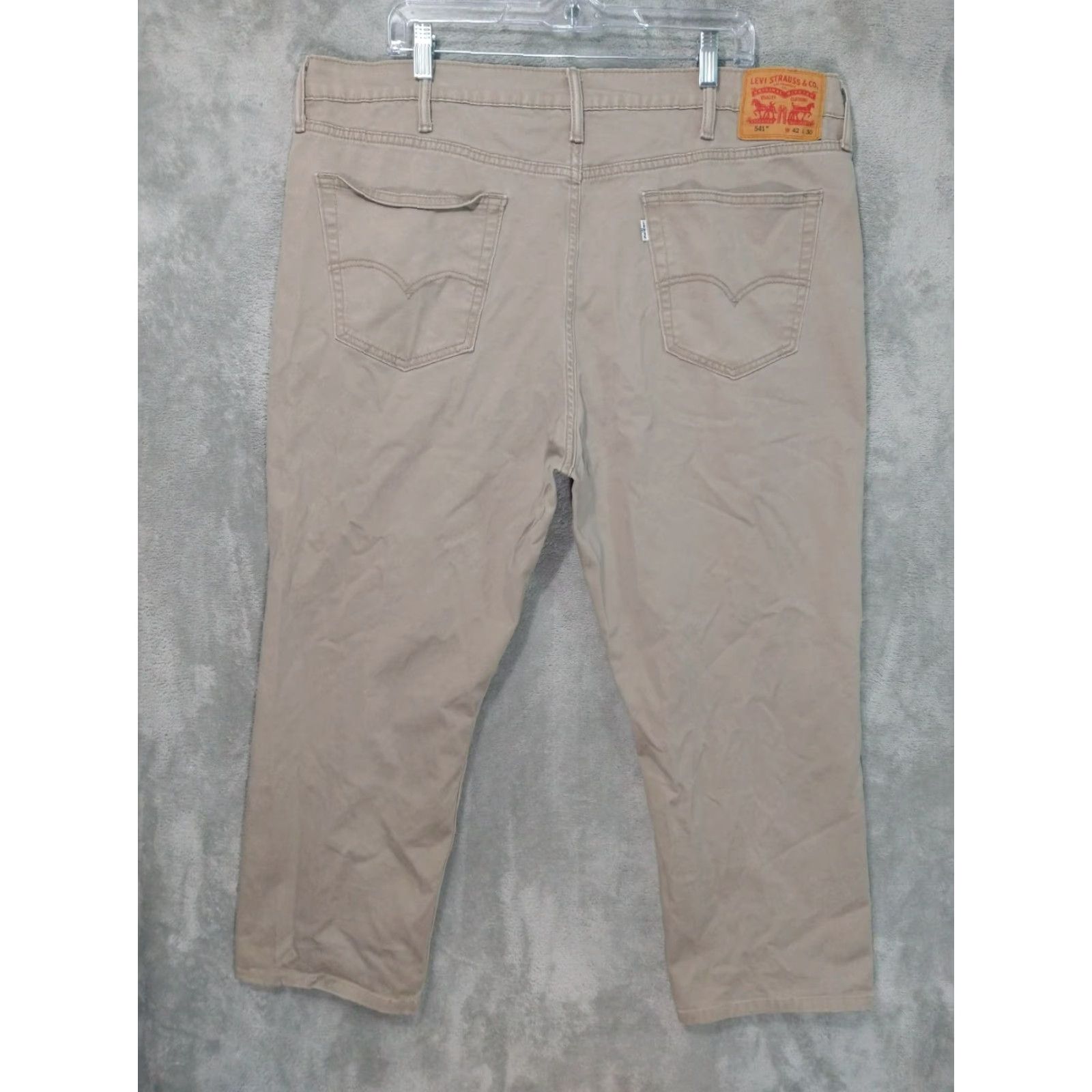 Levi's LEVI'S 541 Jeans Mens Athletic Fit Taper Leg Denim 42x25 Beige Inseam 25" Size US 42 / EU 58 - 2 Thumbnail