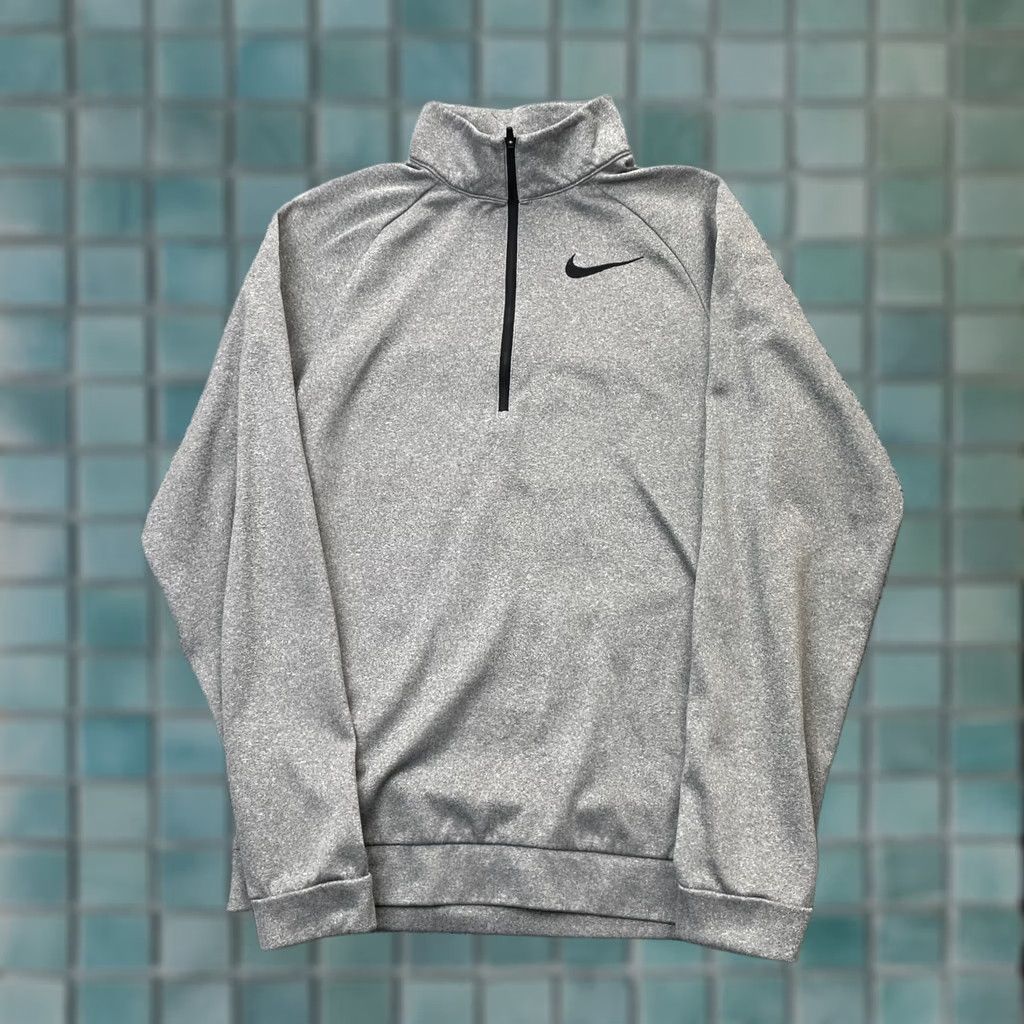 Nike Nike Sweatshirt Mens Small Gray Heather Dri Fit Fleece Lined Swoosh Quarter Zip Size US S / EU 44-46 / 1 - 1 Thumbnail