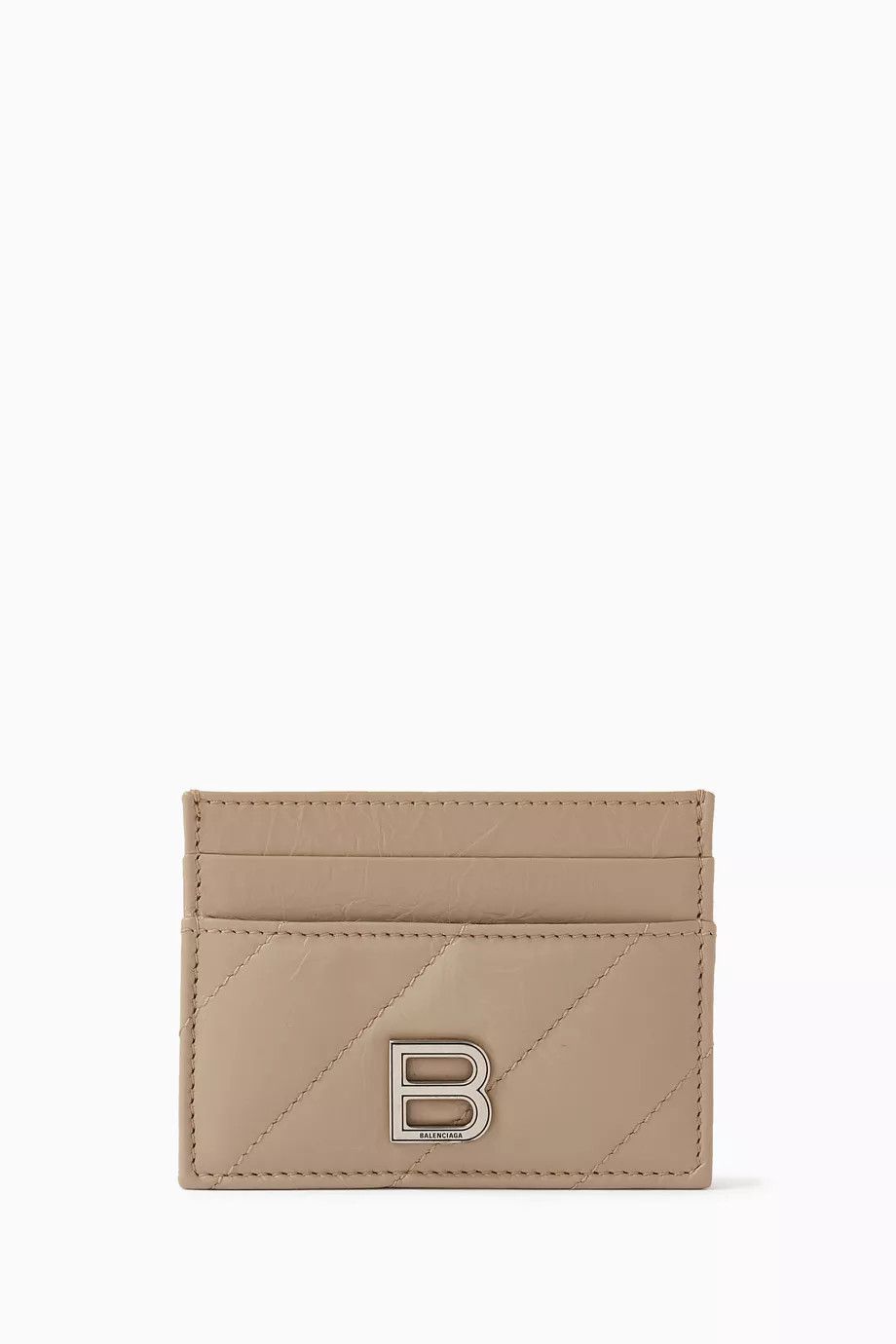 Balenciaga o1srvl11e0825 Size: OS / Crush Card Holder Quilted in Beige Size ONE SIZE - 1 Thumbnail