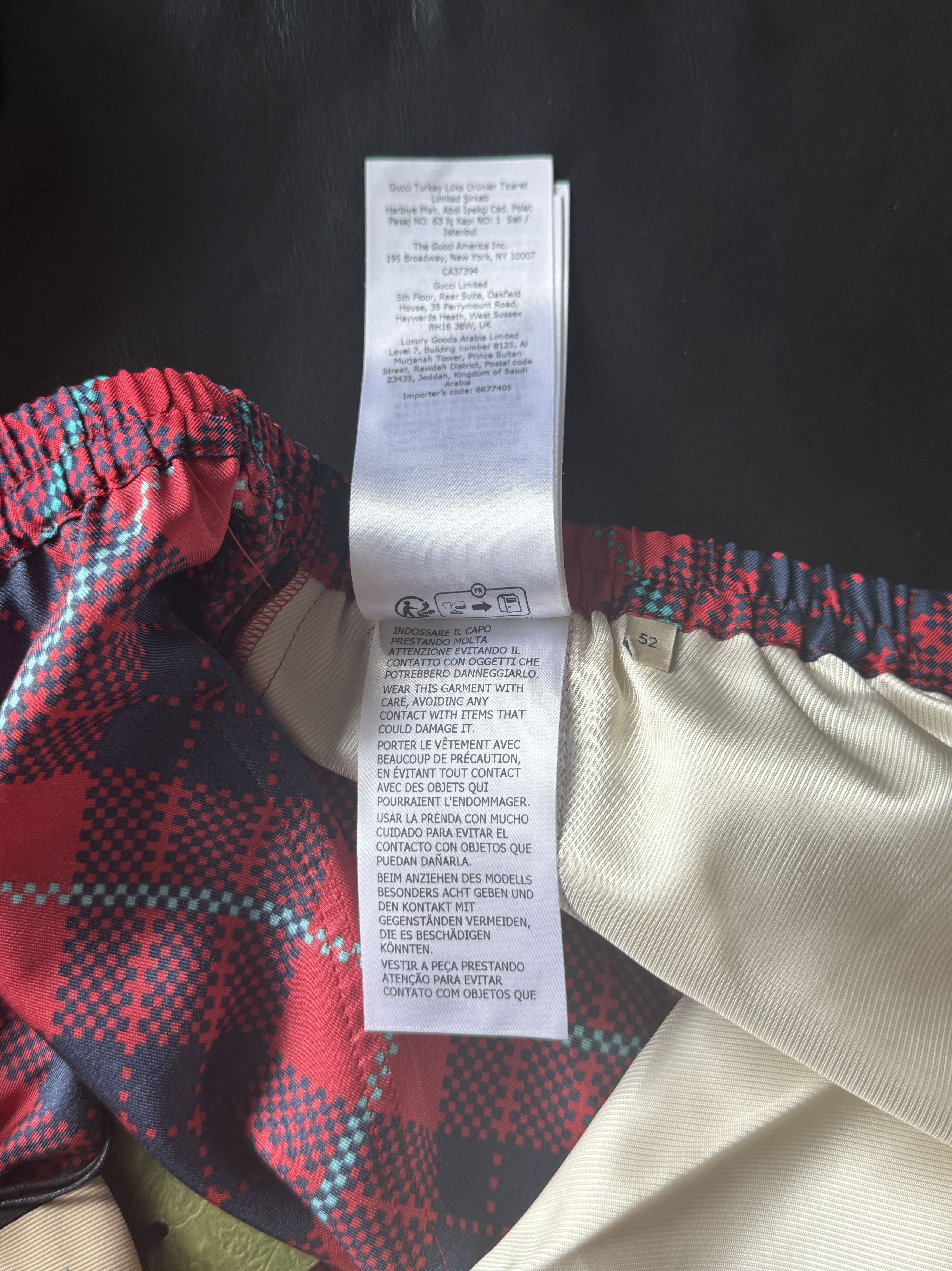 Gucci Checkered Silk Shorts with Blue Hem Size US 34 / EU 50 - 20 Thumbnail
