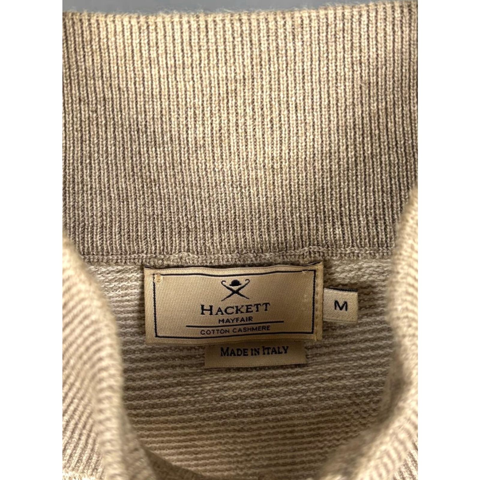 Hackett Hackett Mens Sweater Size M Brown Cotton Cashmere Long Sleeve Zipper Pullover Size US M / EU 48-50 / 2 - 3 Thumbnail