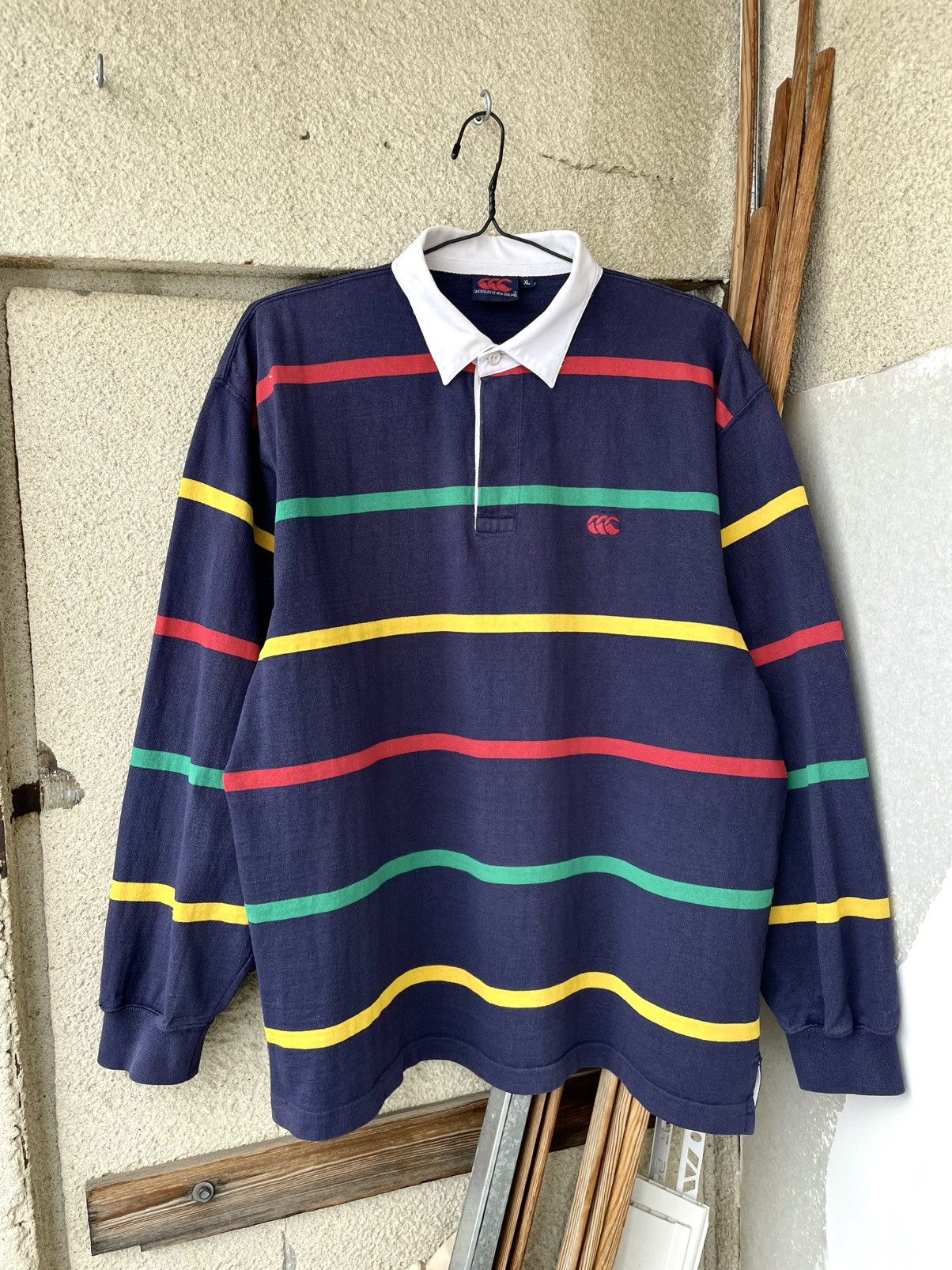 Canterbury of New Zealand Vintage 90s Canterbury Rugby Shirt LS Striped Jersey Size US XL / EU 56 / 4 - 7 Thumbnail