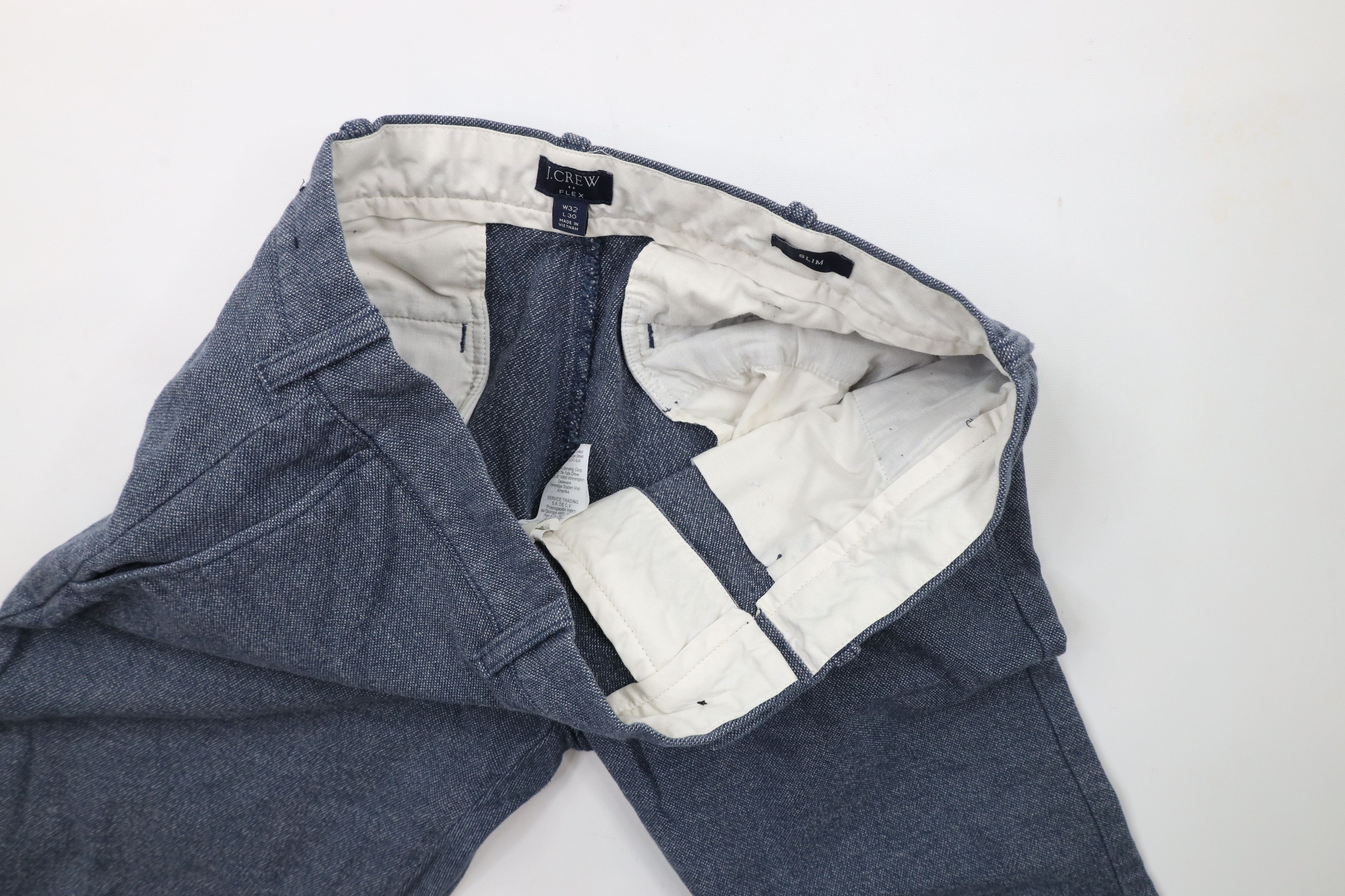 J.Crew × Vintage J Crew Slim Fit Flex Brushed Twill Trousers Chino Pants Blue Size US 32 / EU 48 - 6 Thumbnail