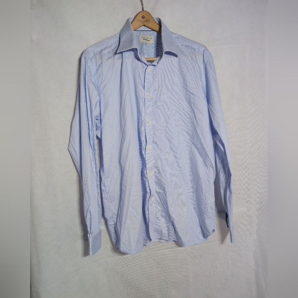 Ted Baker Men's Ted Baker Endurance Light Blue Dress Shirt Sz 17.5 Sl Size US XL / EU 56 / 4 - 5 Thumbnail