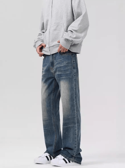 Japanese Brand × Jean American retro washed distressed loose bootcut jeans Size US 34 / EU 50 - 3 Thumbnail