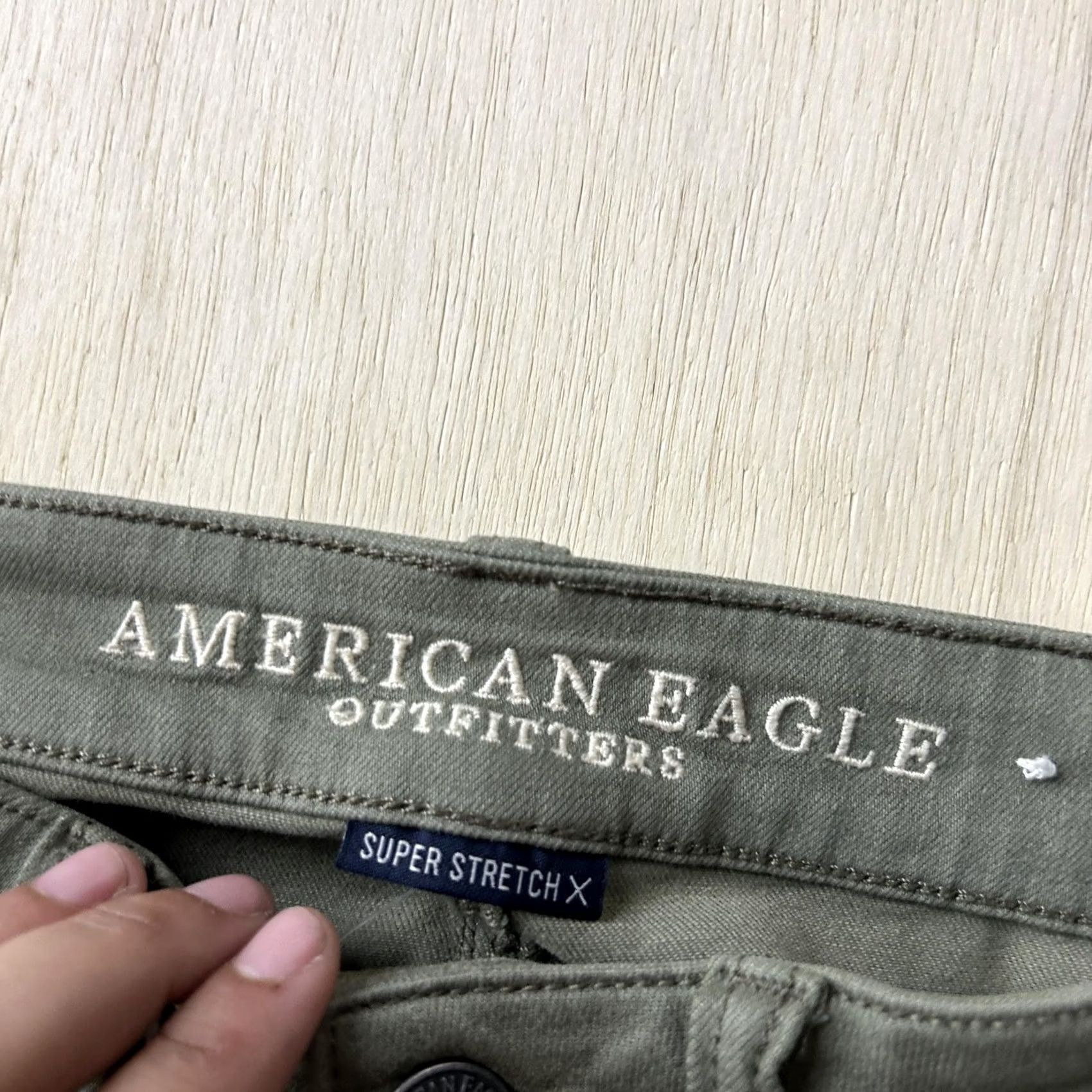 American Eagle Outfitters American Eagle Outfitters Super Stretch X Skinny Jeans Womens 2/26 Green Denim Size 26" / US 2 / IT 38 - 2 Thumbnail