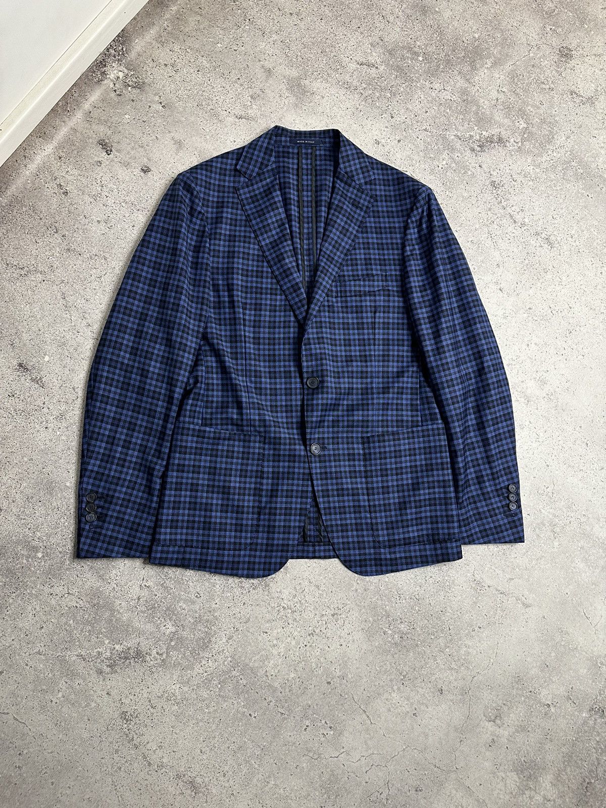 Boggi Boggi Milano Reda 1865 Blue Plaid Light Wool Button Blazer Size US S / EU 44-46 / 1 - 1 Thumbnail