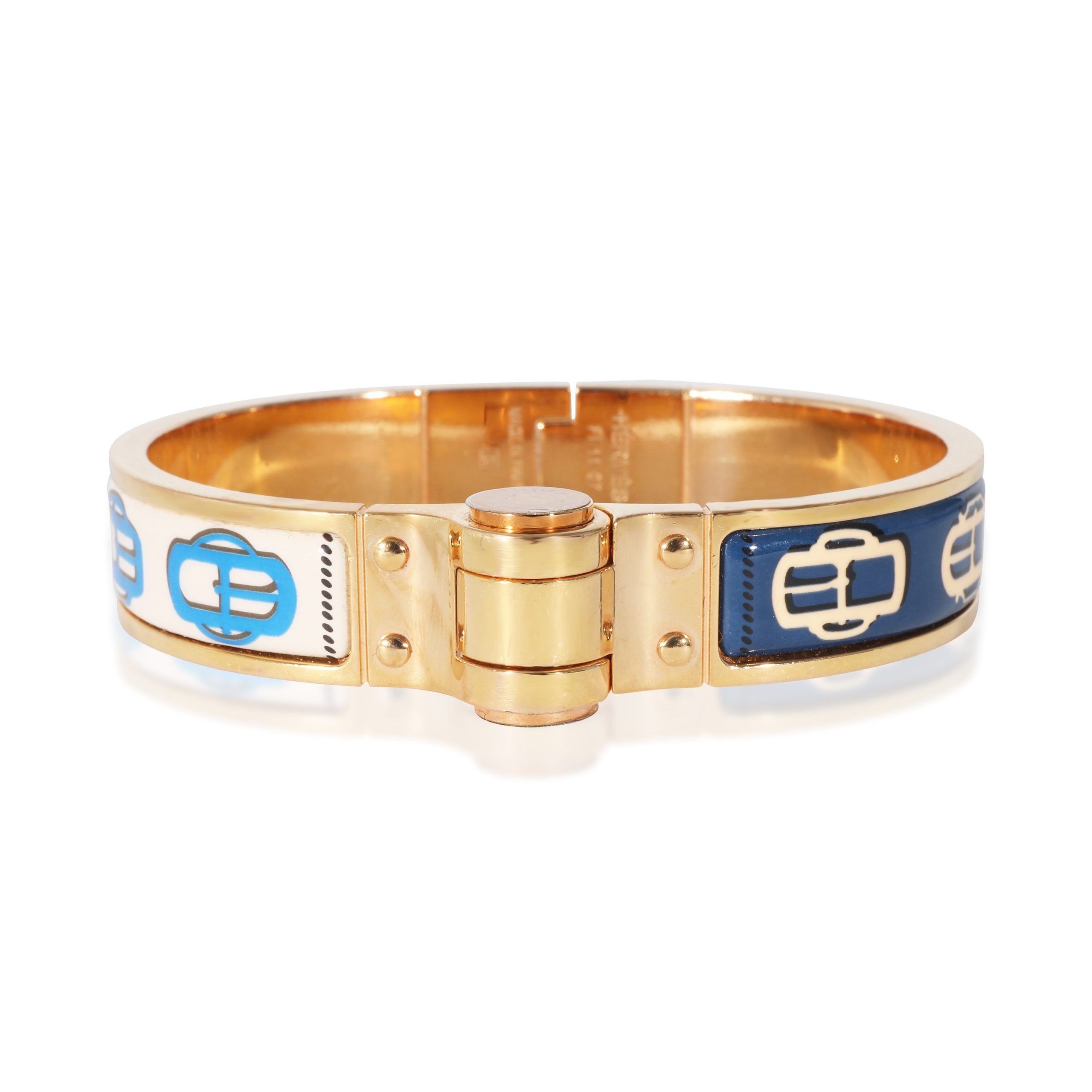 image of Hermes Gold Plated Hermès Narrow Hinged Bracelet, Women's