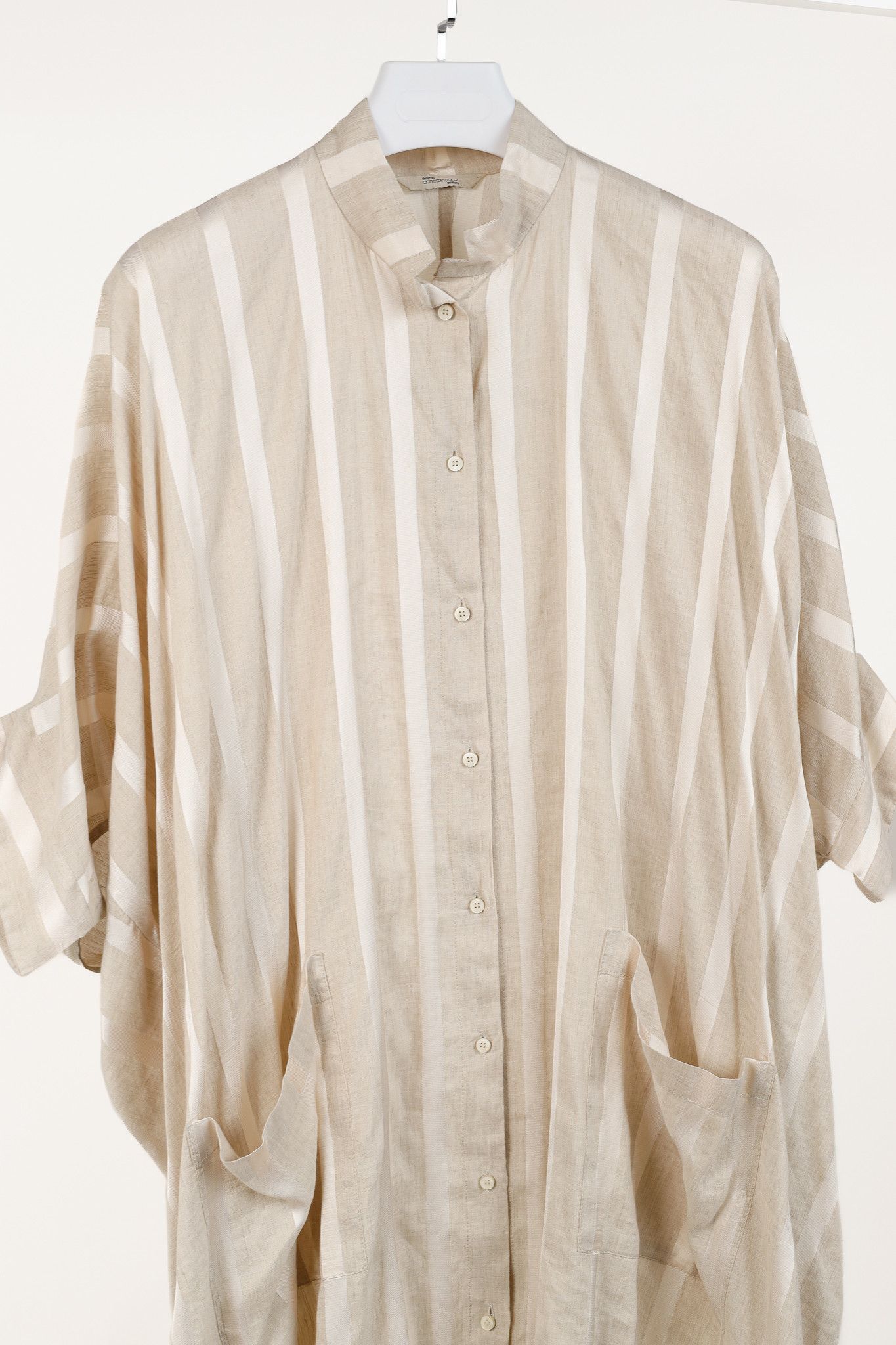 Annette Gortz Annette Gortz SS/18 Relax Beige Striped Linen-Blend Tunic Size ONE SIZE - 3 Thumbnail