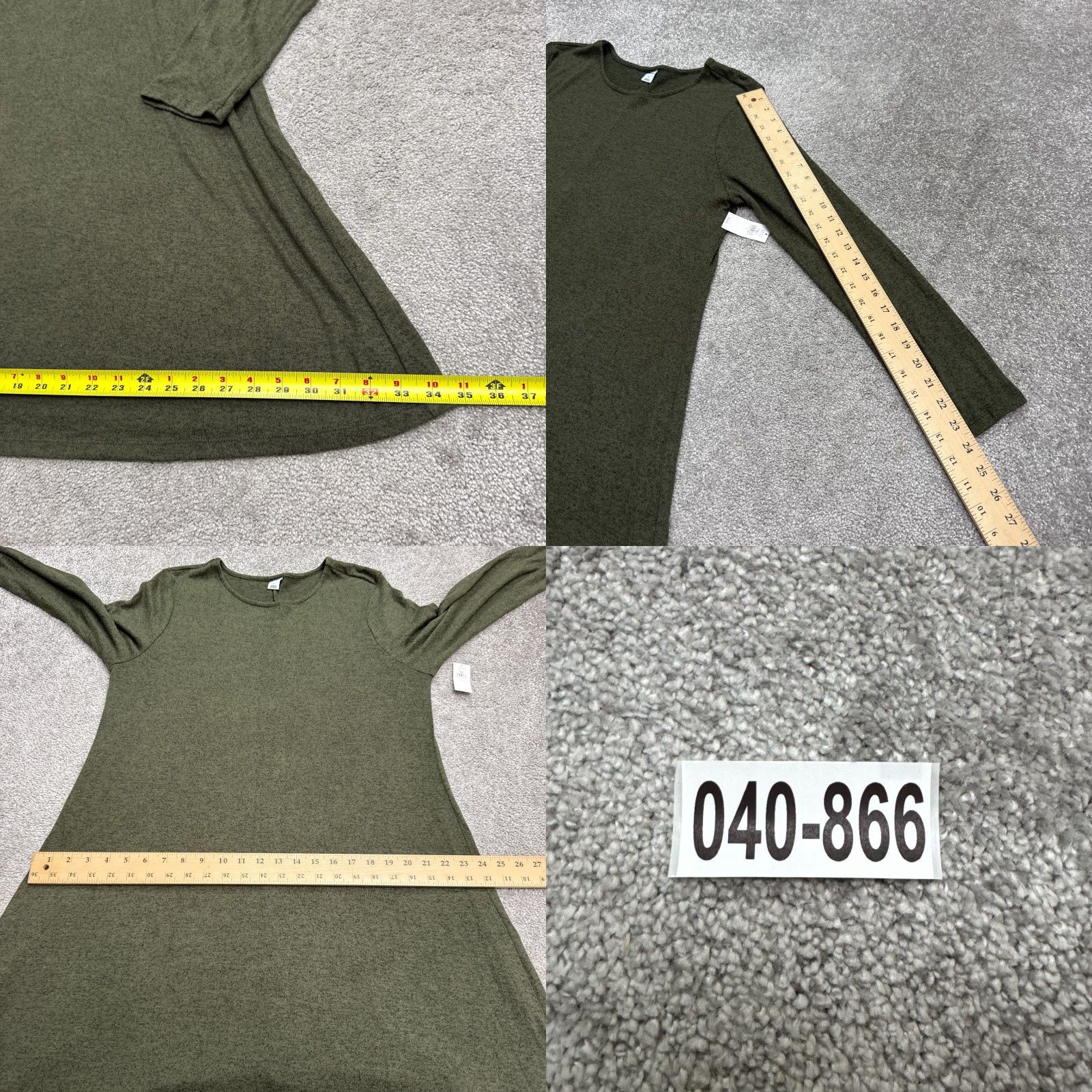 Old Navy Old Navy Dress Women L Olive Green Knit Swing A-Line Casual NWT Long Sleeve Size L / US 10 / IT 46 - 9 Thumbnail