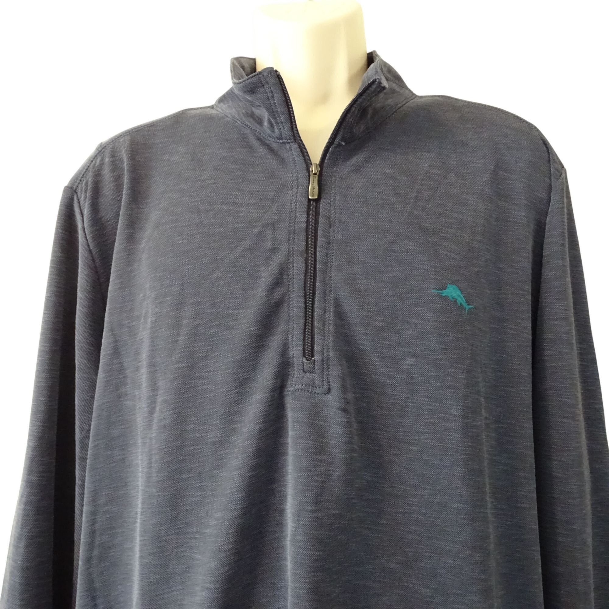 Tommy Bahama Tommy Bahama Men Blue 1/4 Zip Pullover Shirt Size XL Size US XL / EU 56 / 4 - 3 Thumbnail