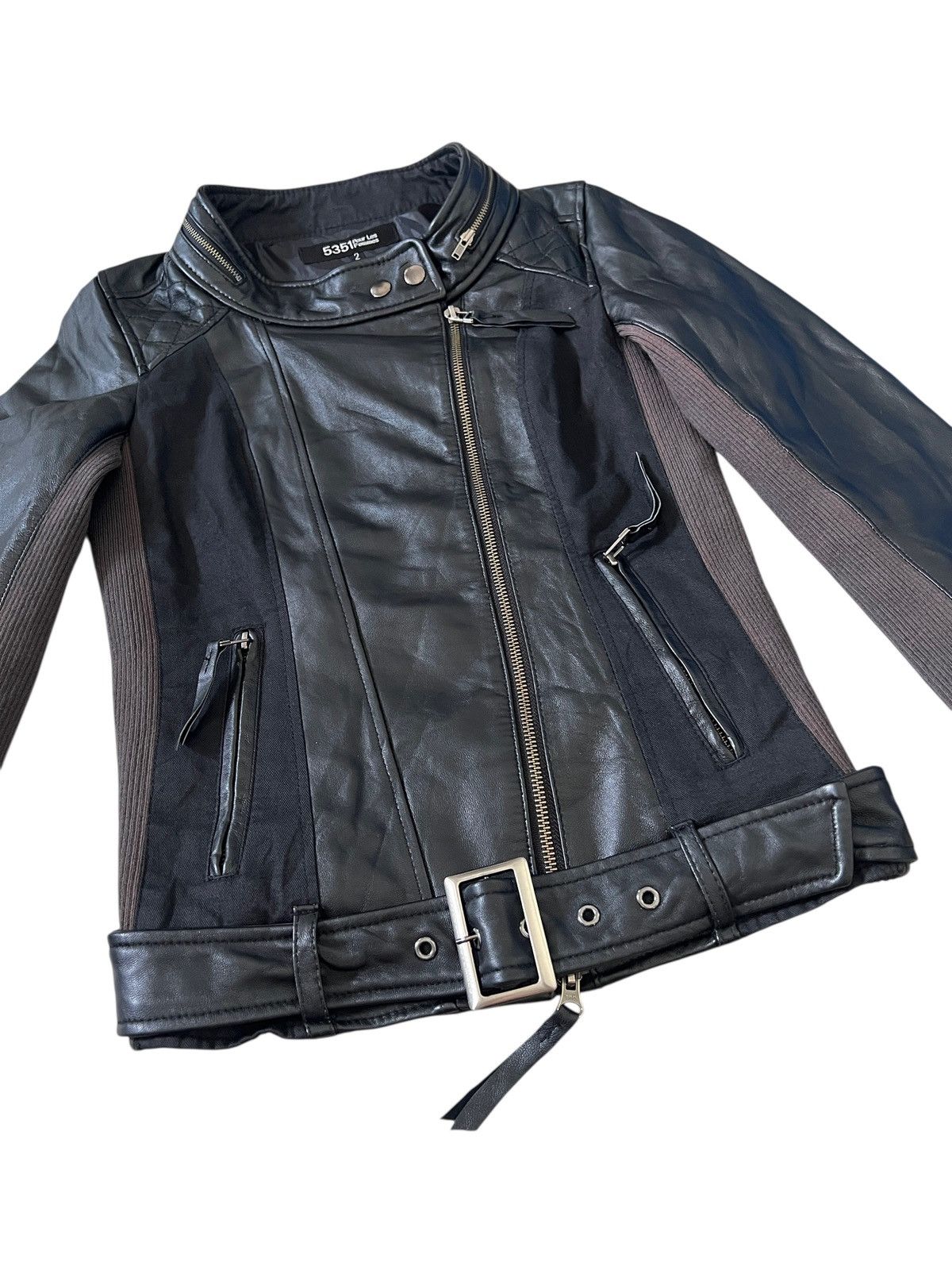 5351 POUR LES HOMMES × Genuine Leather 5351 Pour Les Femmes Sheepskin Leather Riding Jacket Size S / US 4 / IT 40 - 6 Thumbnail