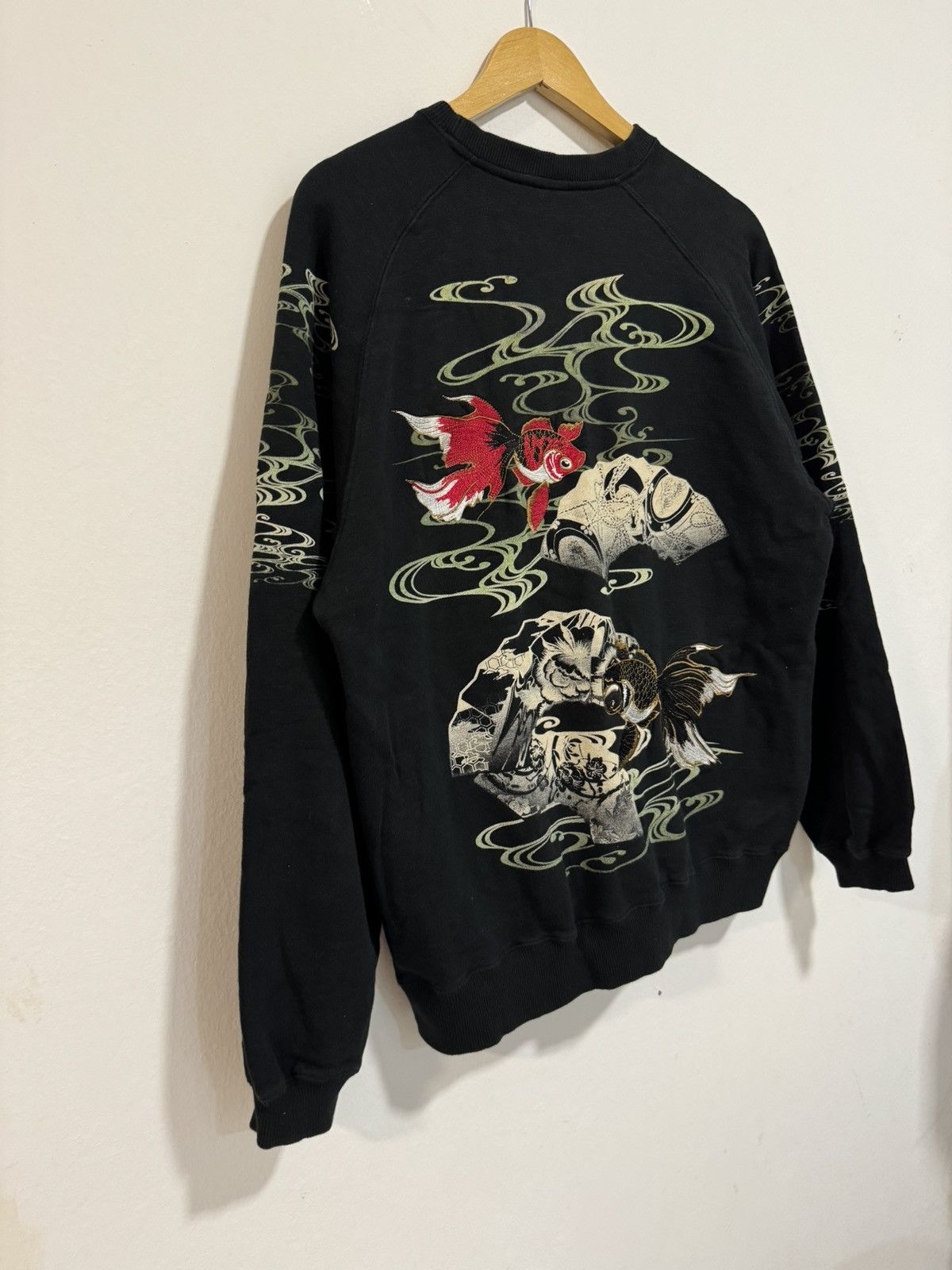 Japanese Brand Vintage Sukajan Design Koi Fish Embroidery Sweatshirt Size US L / EU 52-54 / 3 - 3 Thumbnail