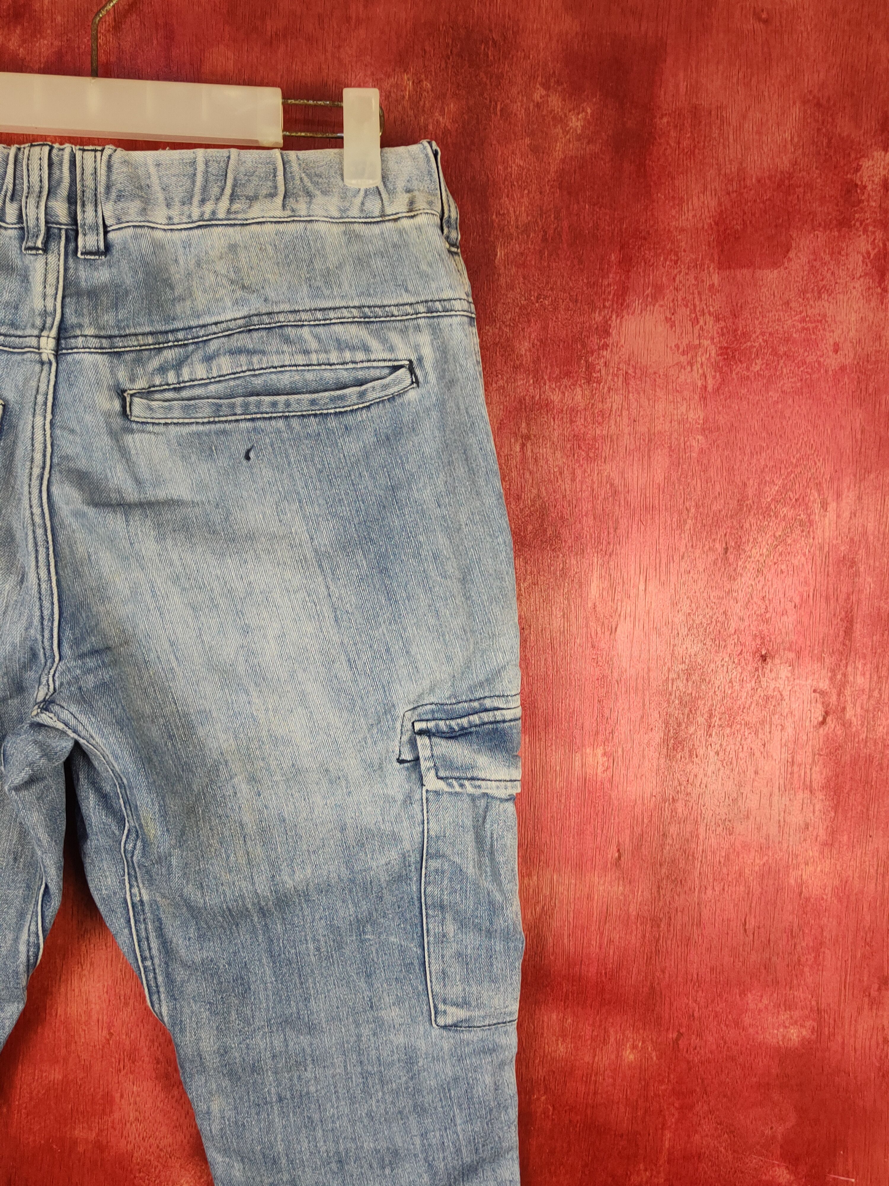 Japanese Brand Oilcake Blue Distressed Multipocket Jogger Jeans #S1879 Size US 30 / EU 46 - 10 Thumbnail