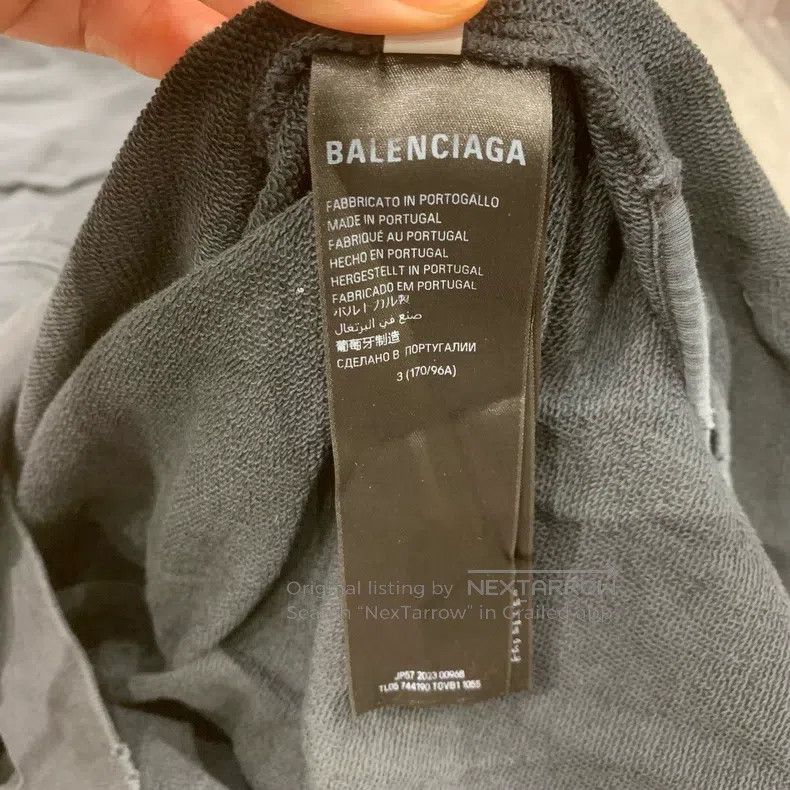 Balenciaga Balenciaga Black Water-Washed Destroyed Tape Hoodie Sweats Size US L / EU 52-54 / 3 - 7 Thumbnail