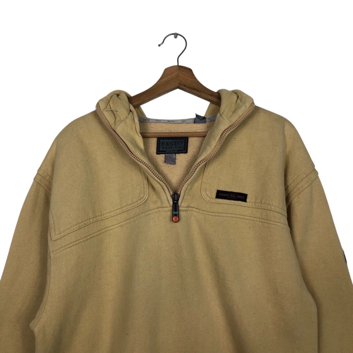 Japanese Brand EXSTO Polar Fleece Half-Zip Hooded Pullover Size US M / EU 48-50 / 2 - 15 Thumbnail