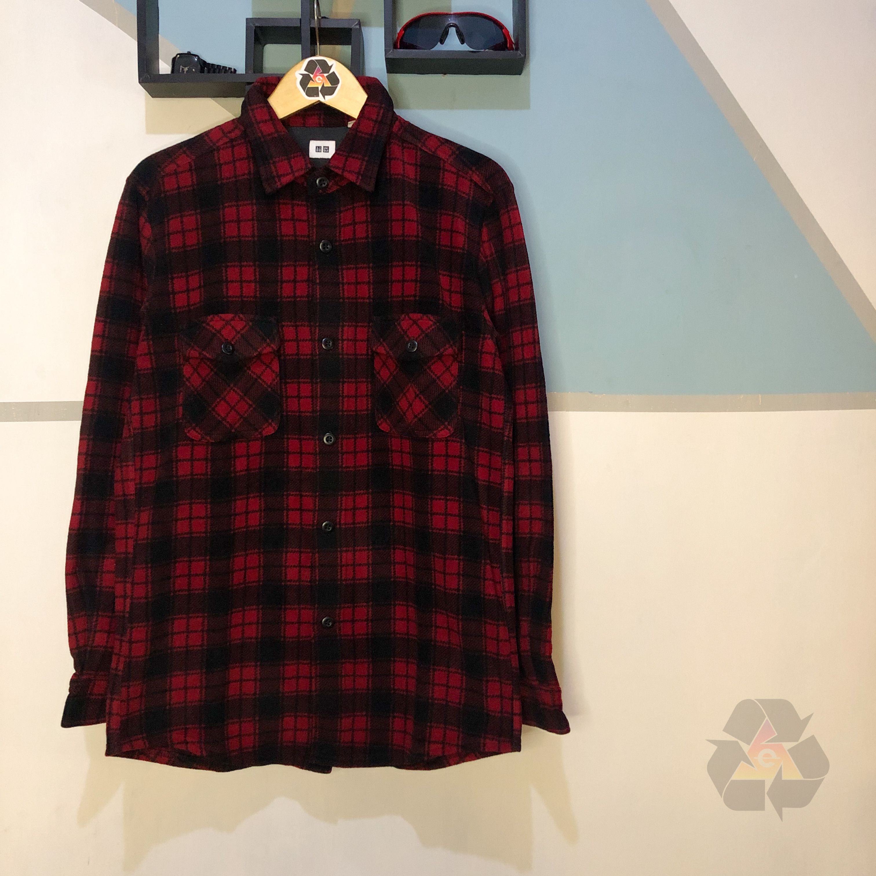 Uniqlo × Vintage Uniqlo Flannel Plaid Long Sleeve Y2K Size US L / EU 52-54 / 3 - 1 Thumbnail