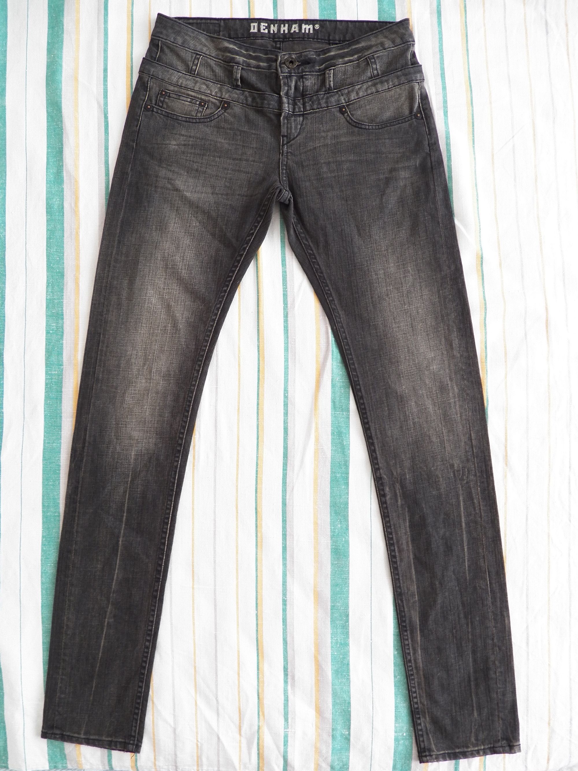 DENHAM Denham Jasmine Slim Jeans W27 L34 Distressed Black Teflon Size 27" / US 4 / IT 40 - 1 Thumbnail