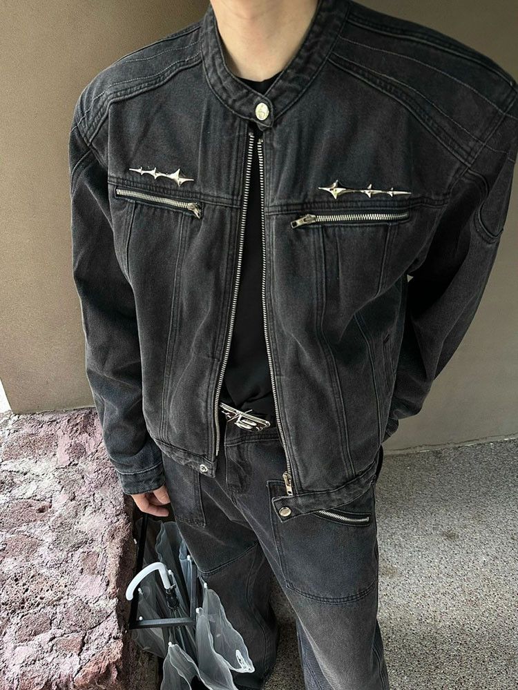 Japanese Brand × Vintage Distressed Denim Jacket Panelled Zip Up Size US XXL / EU 58 / 5 - 2 Thumbnail